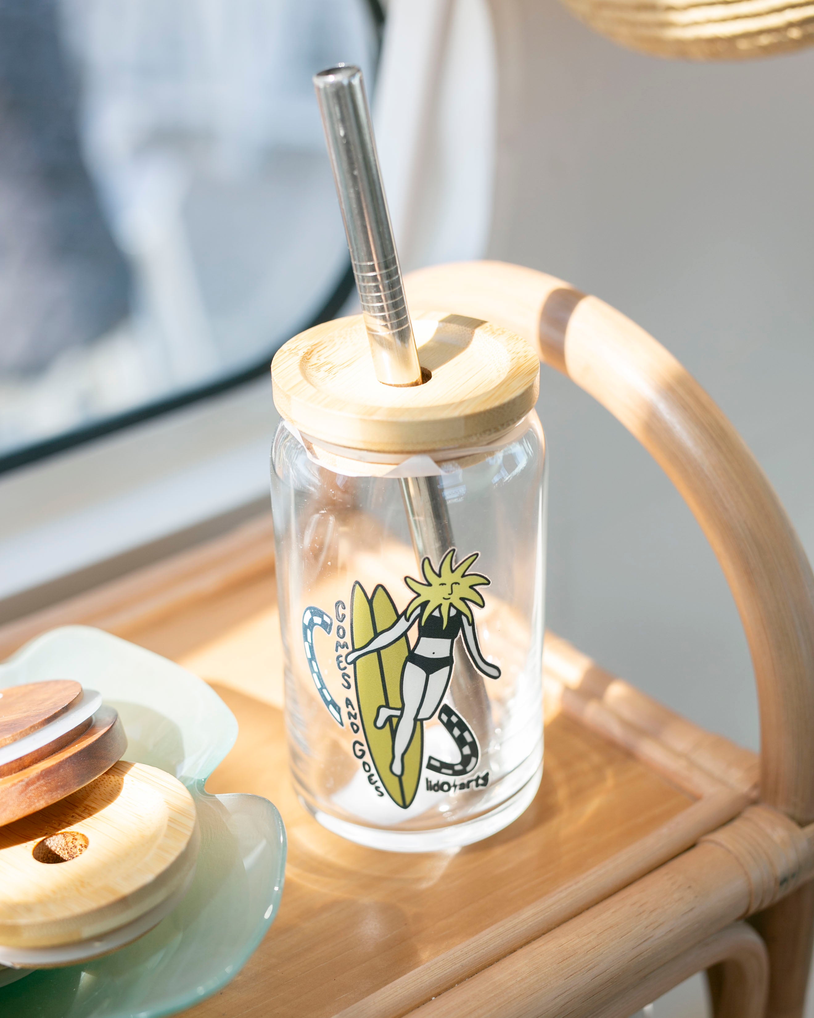 Lido Arts Comes and Goes - Beer Can Glass