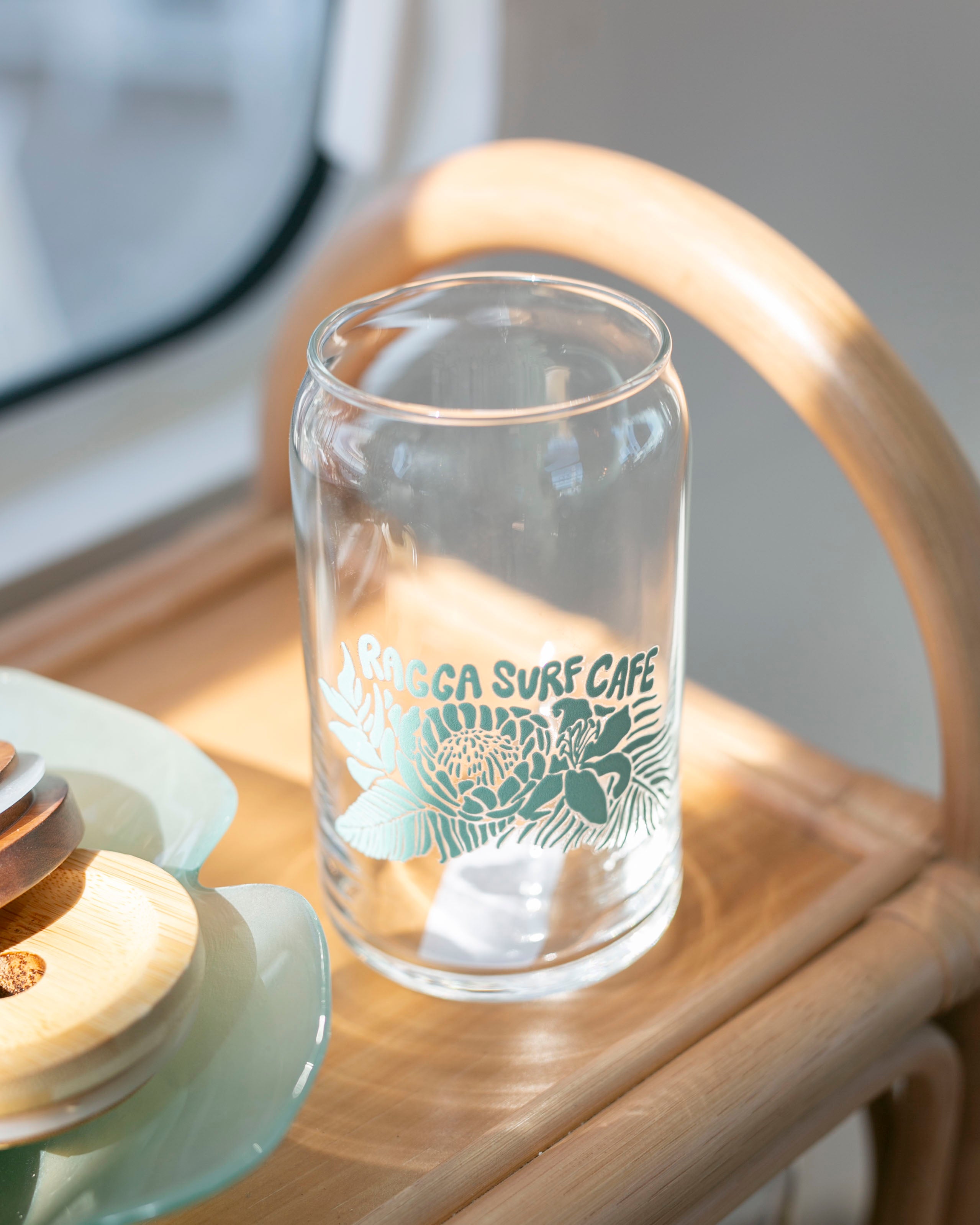 Ragga Surf Cafe X Lido Arts - Floral Beer Can Glass