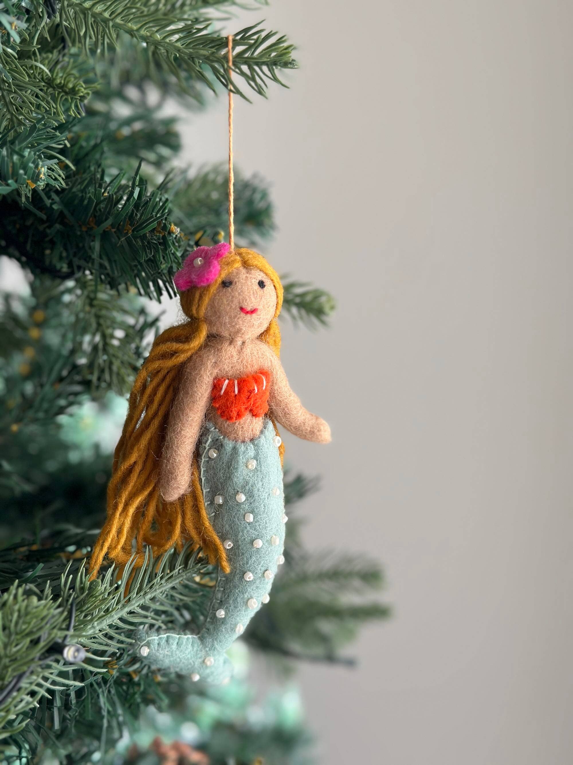 Felt Mermaid Ornament - Caucasian