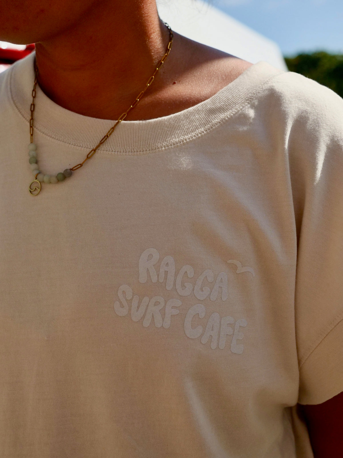 RSC x Lido Arts Tee - Vintage Wash Natural Cap Sleeve Tee