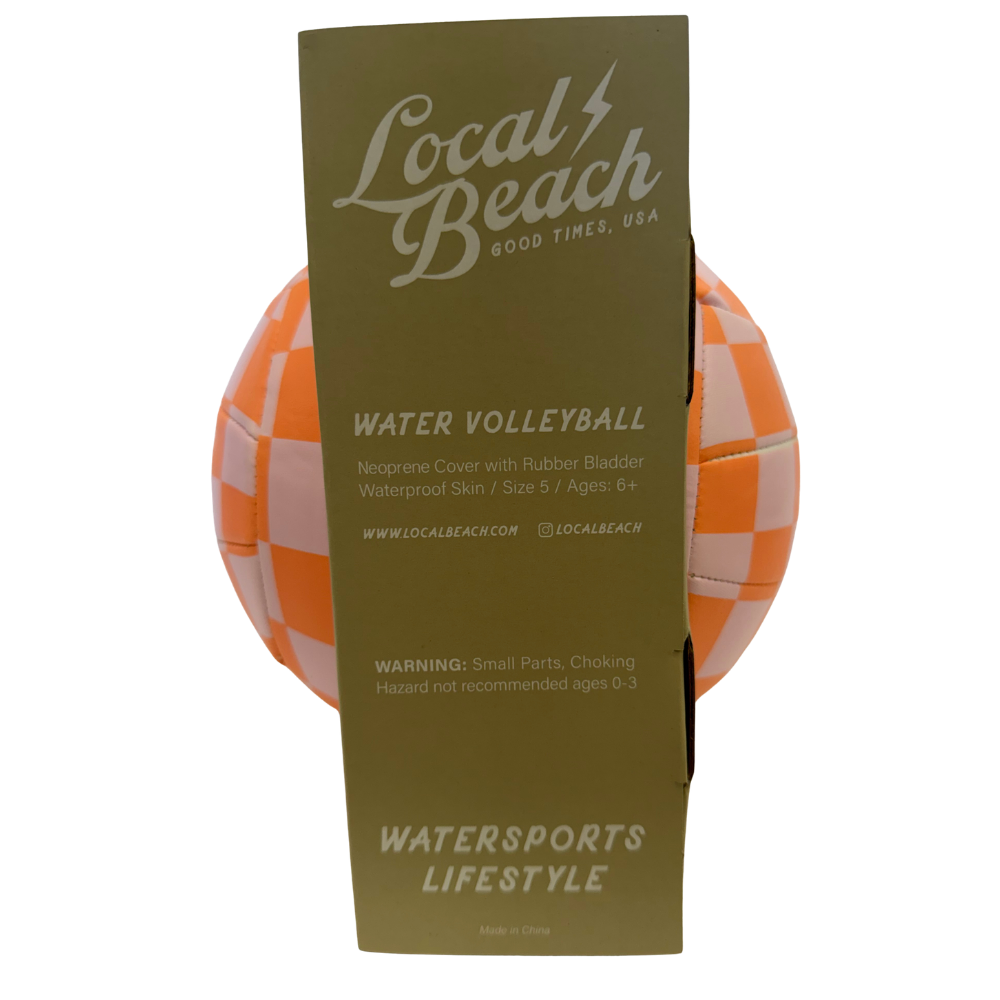 Local Beach Pink/Orange Checker Beach & Water Volleyball Size 5