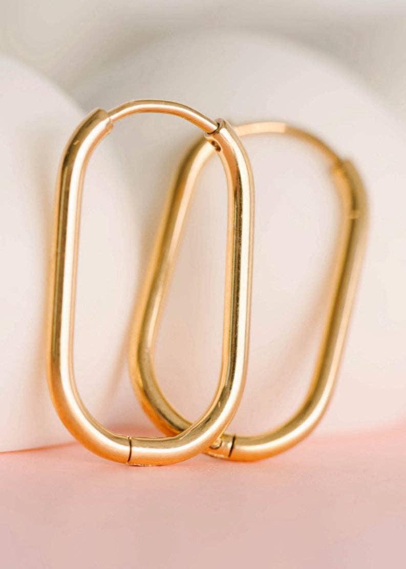 Rectangle Gold Huggies
