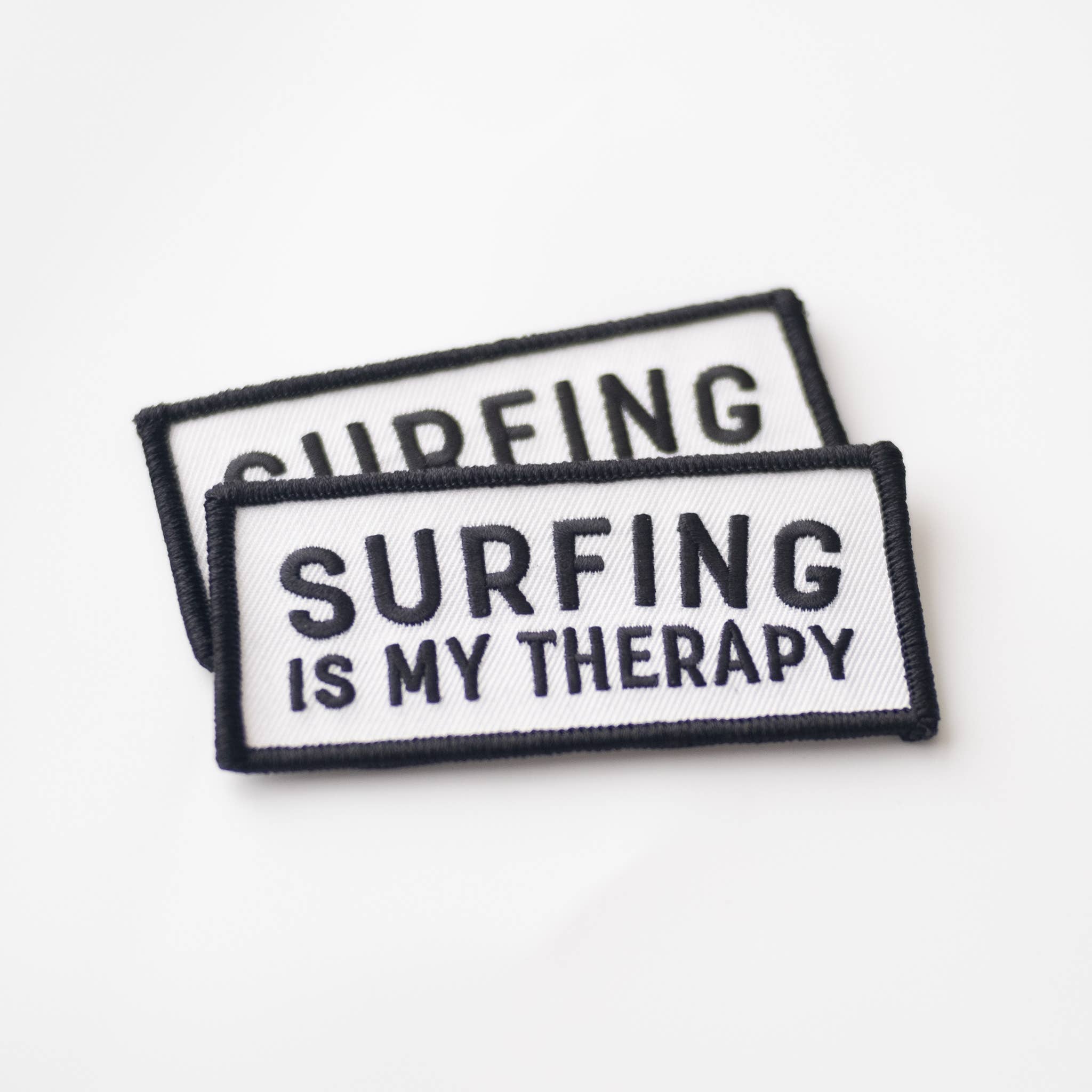 Surfing Is My Therapy Embroidered Iron on Patch