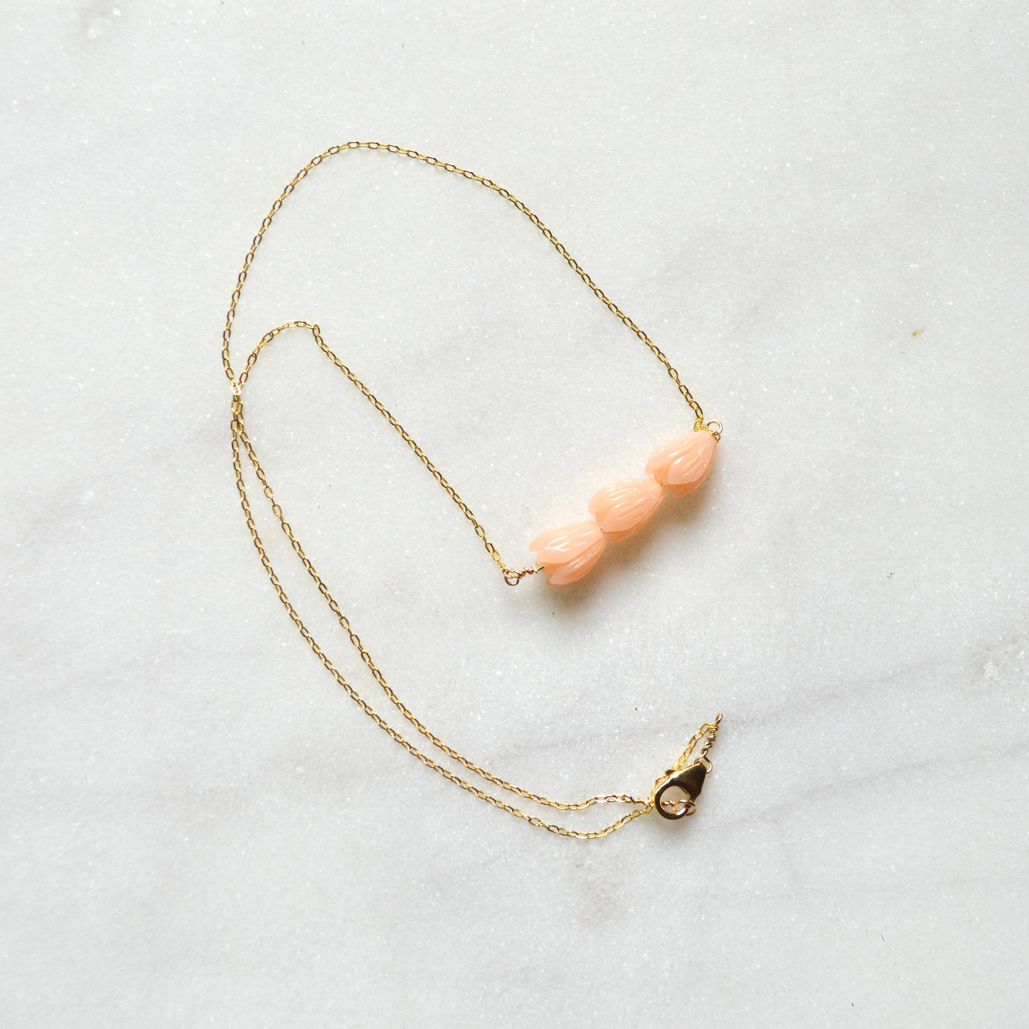 Peach Pikake Necklace