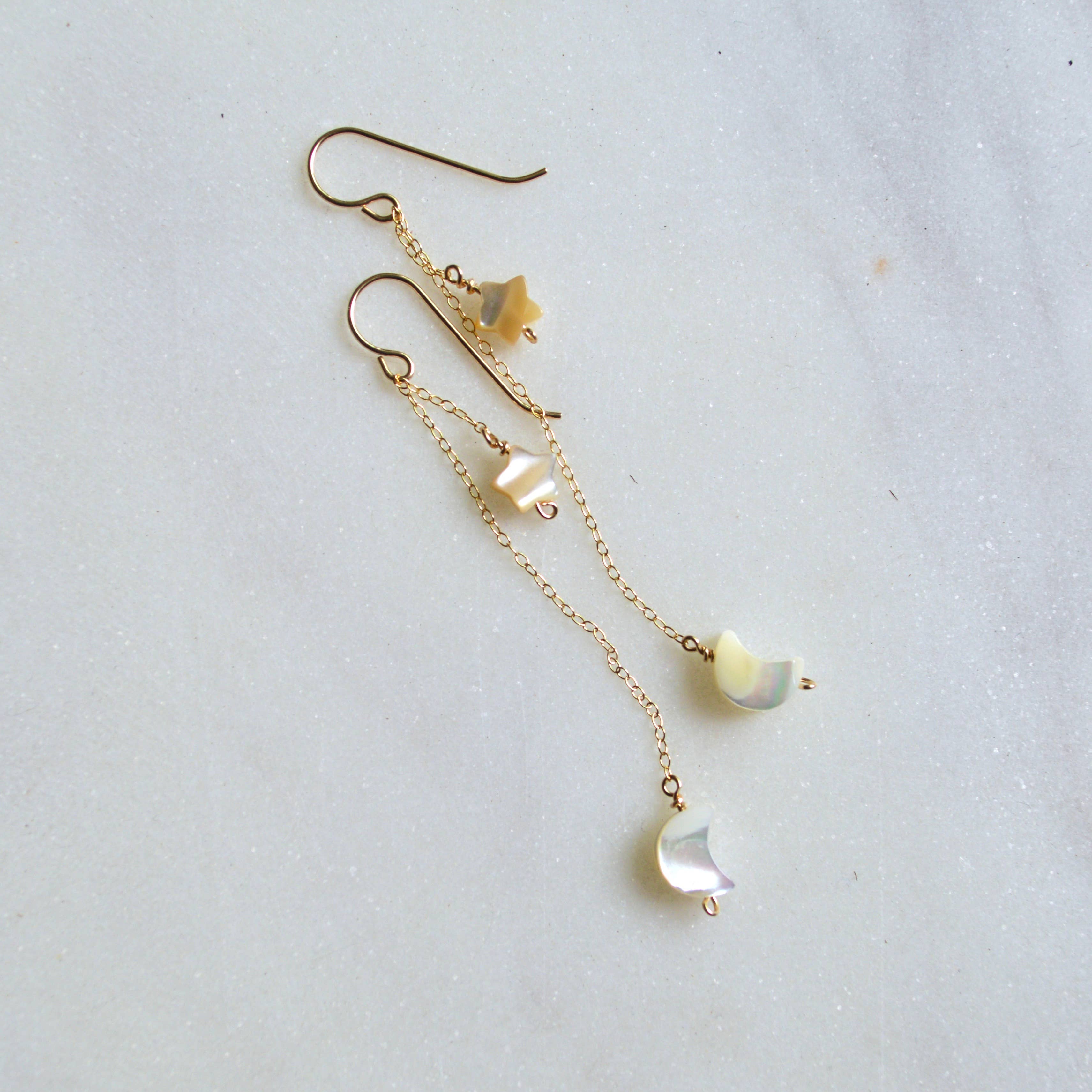 Mini Moon and Star Earrings