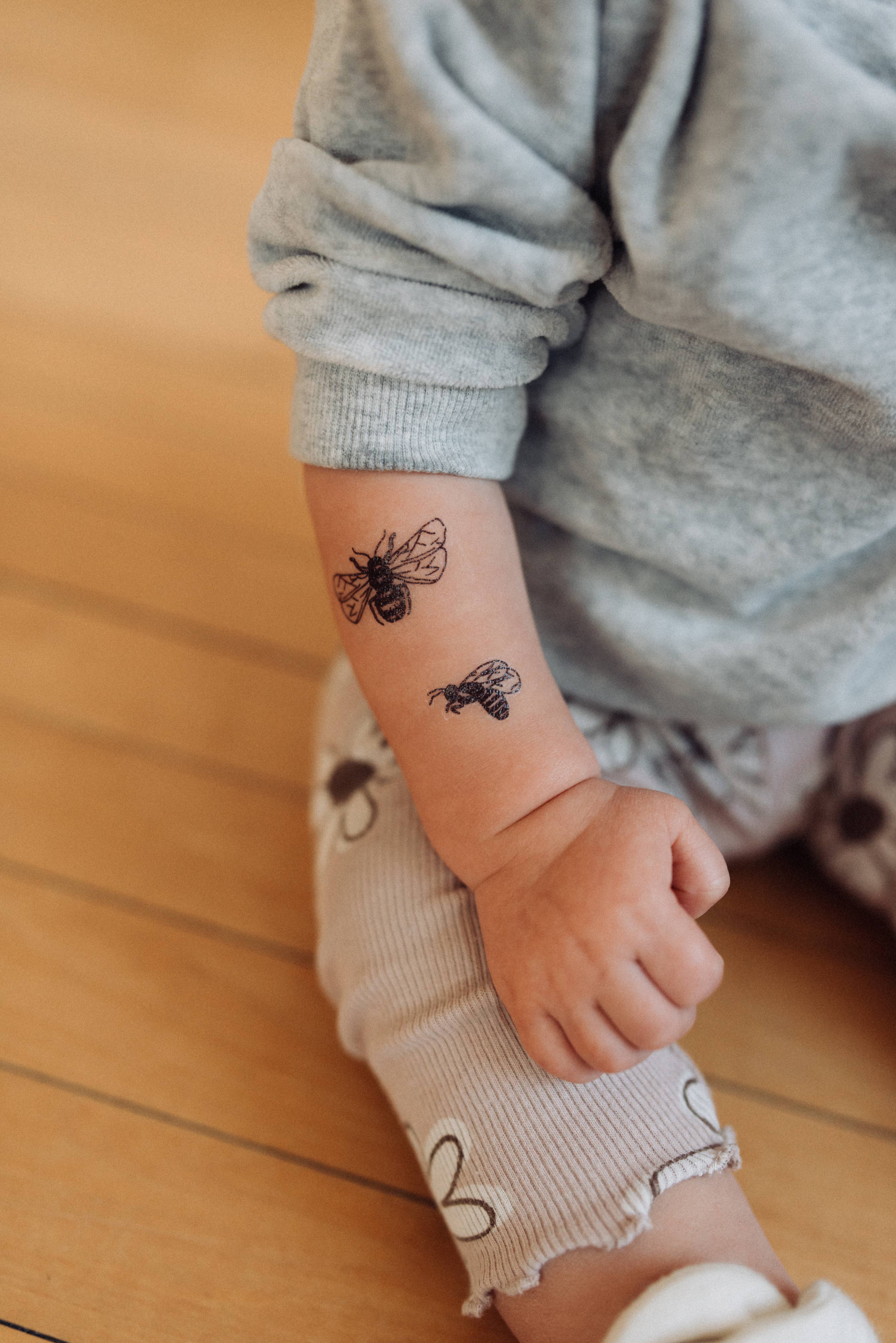 Coneflower + Honeybees Temporary Tattoos