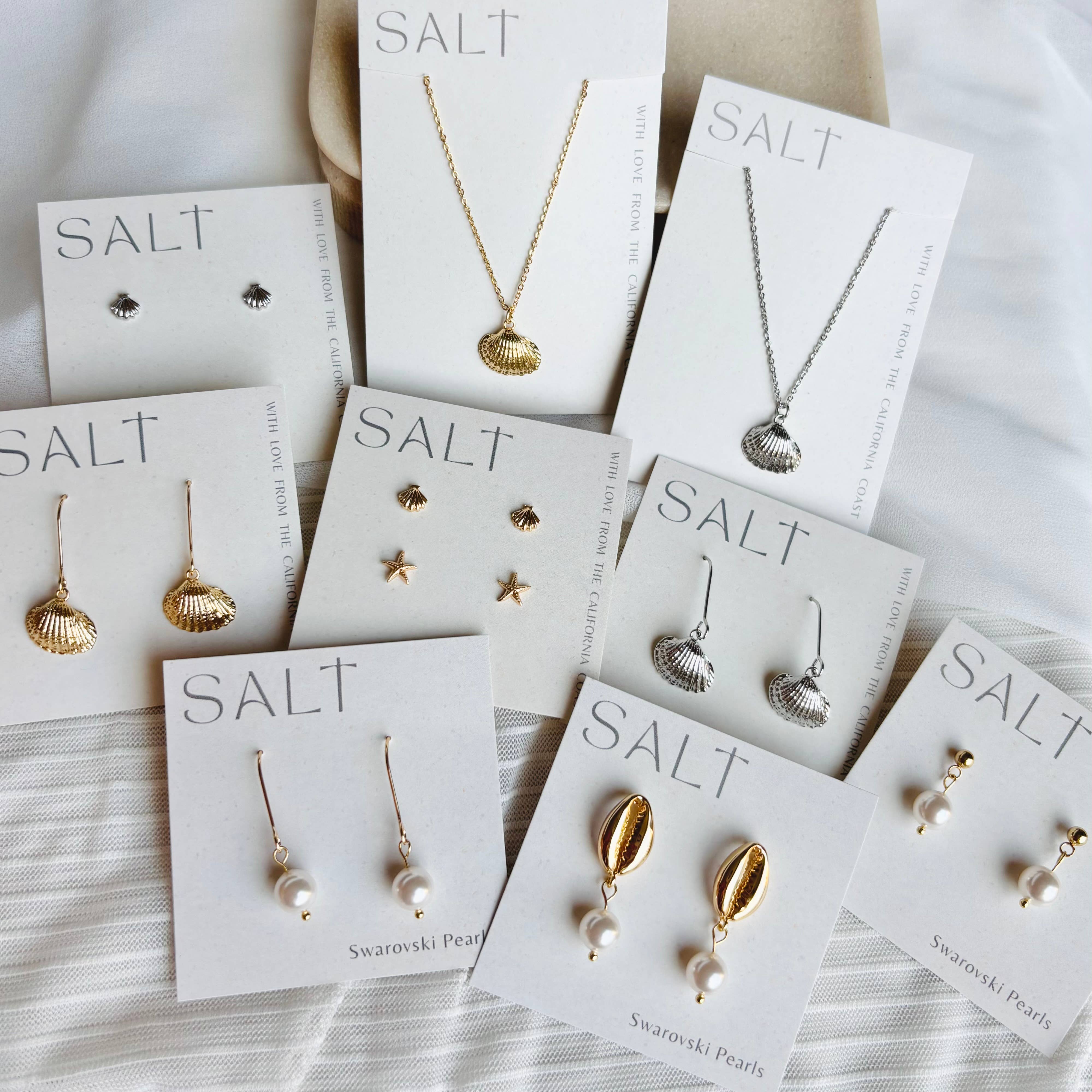 SCALLOP SEASHELL NECKLACE | gold or silver | coastal jewelry