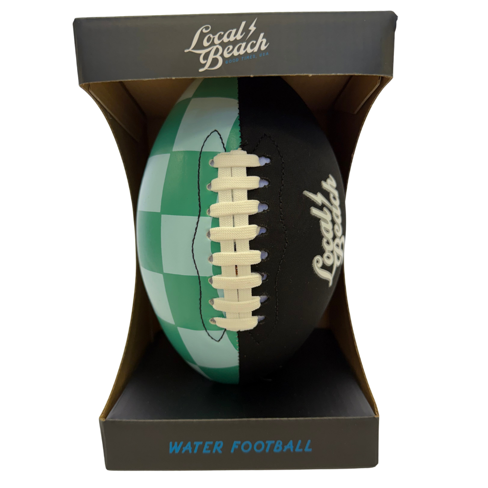 Local Beach Checker Beach & Water Football 9 inch Green/Blue/Black