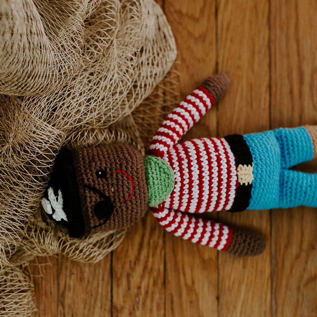 Pebble - Mini Pirate Doll Rattle - Peg Leg