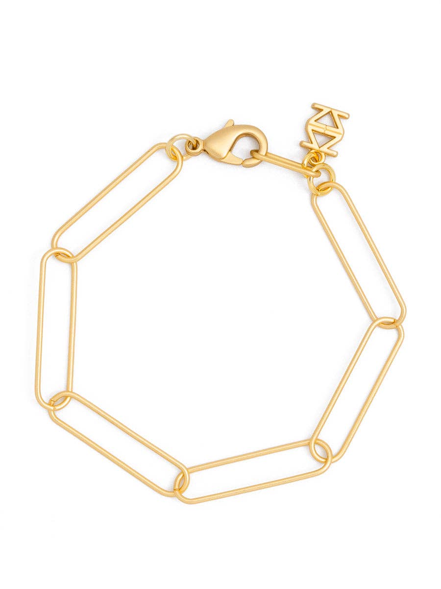 Elongated Paperclip Links Chain Bracelet Jewelry
