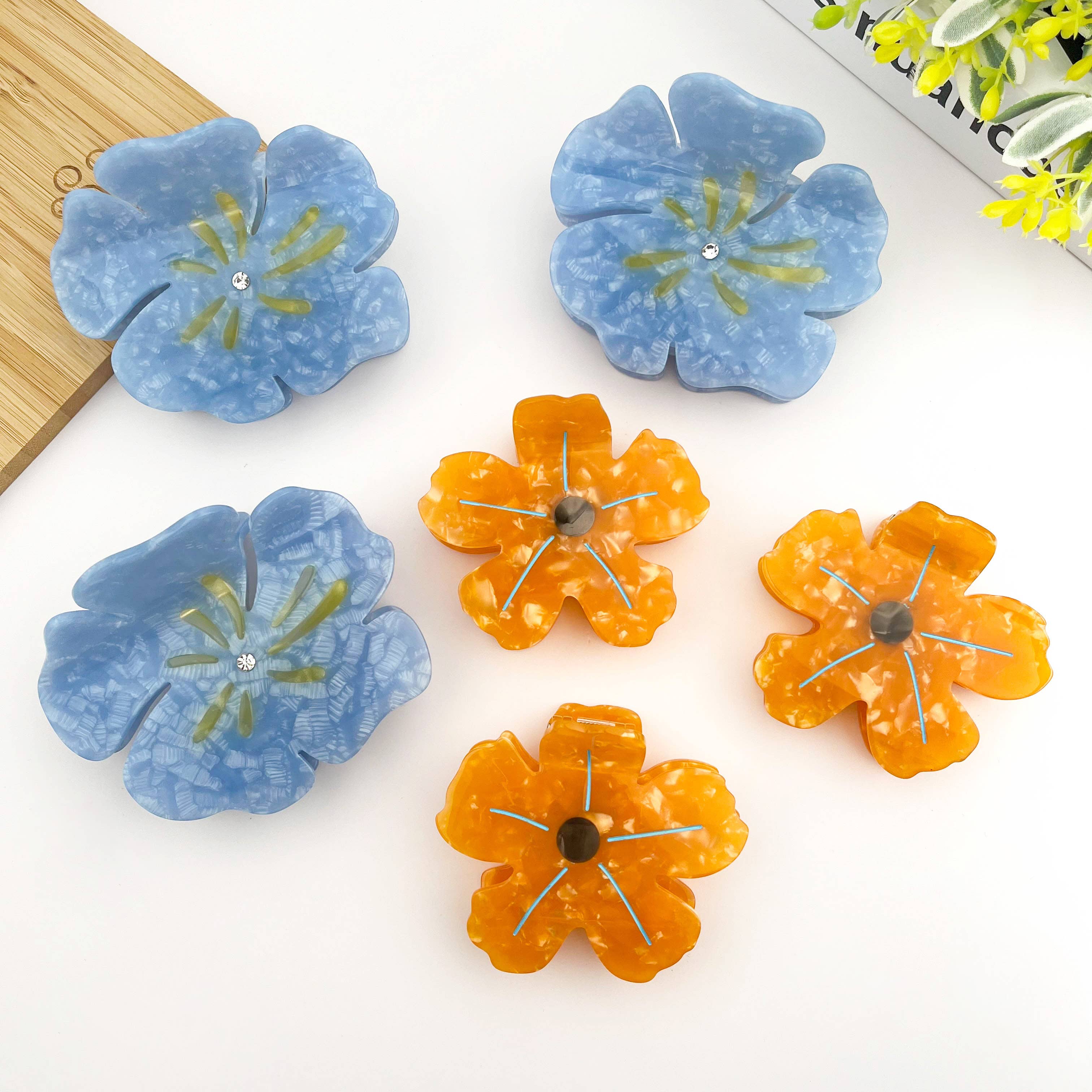 Summer Flower Claw Clip, Beach Hair Clip