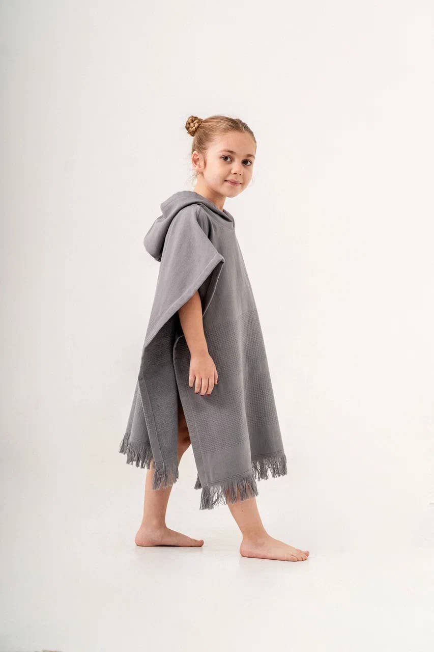 Hooded Poncho Surf Changing Swimming Beach Towel Terrybacked