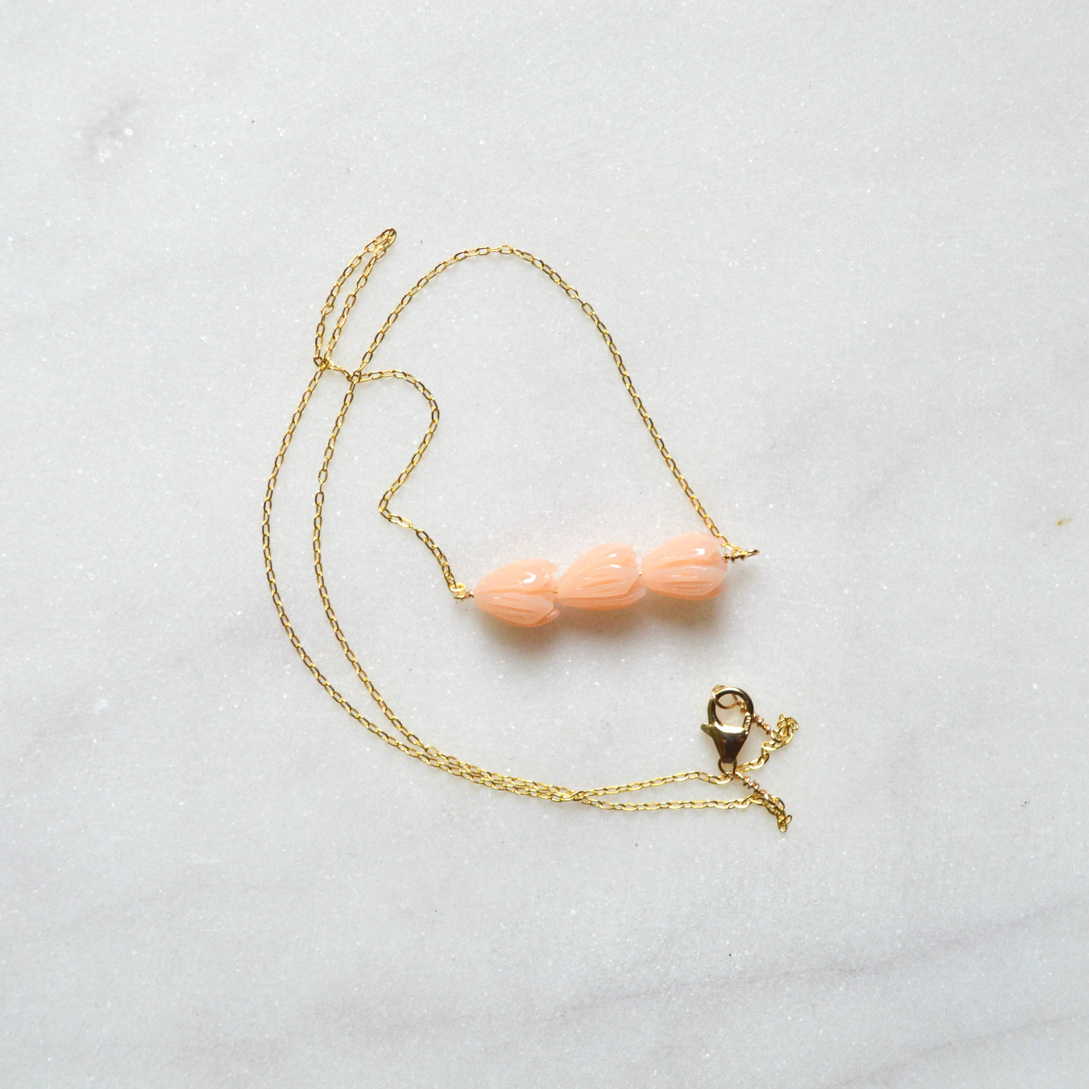 Peach Pikake Necklace