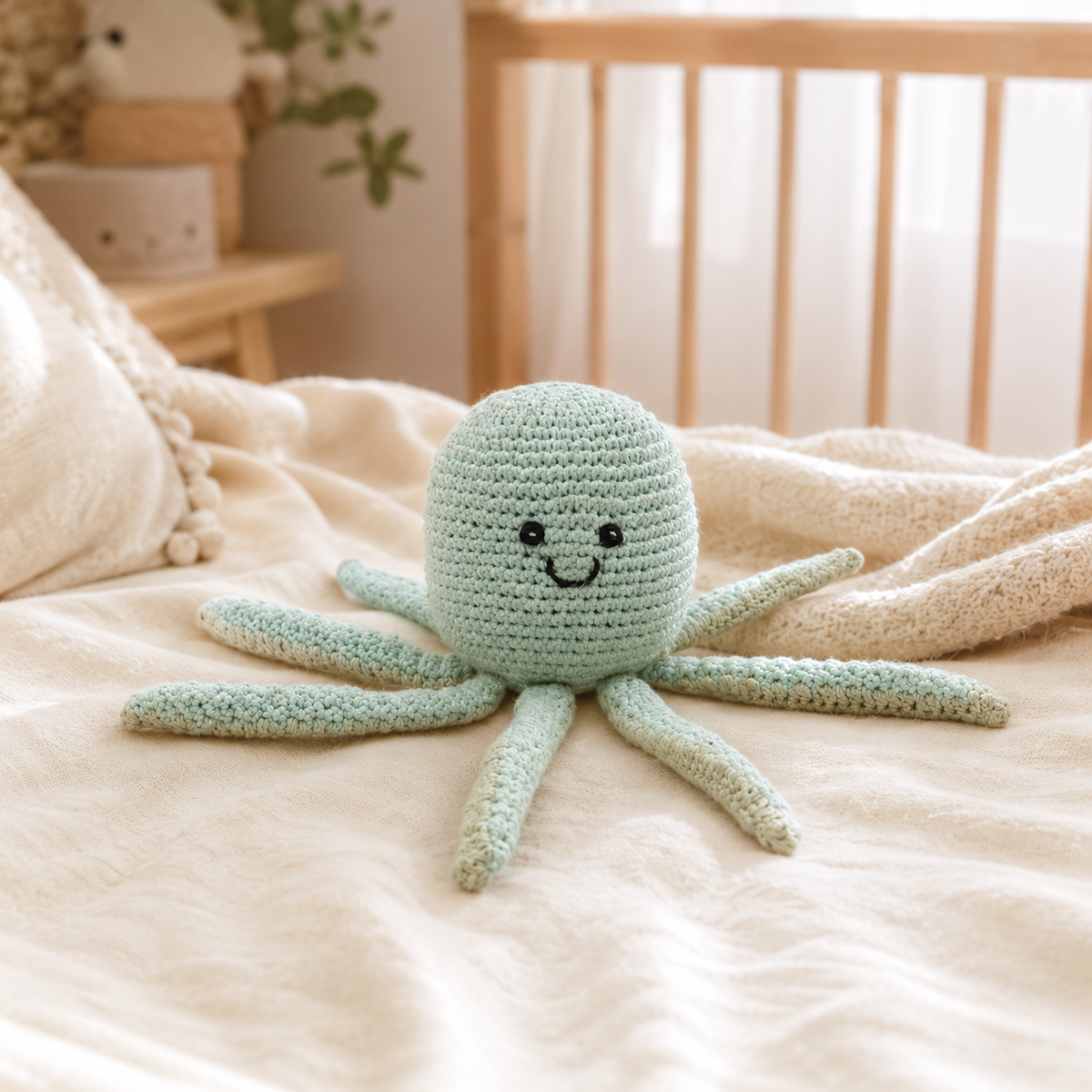 Lullaby Stitch | Octopus Rattle - Light Turquoise