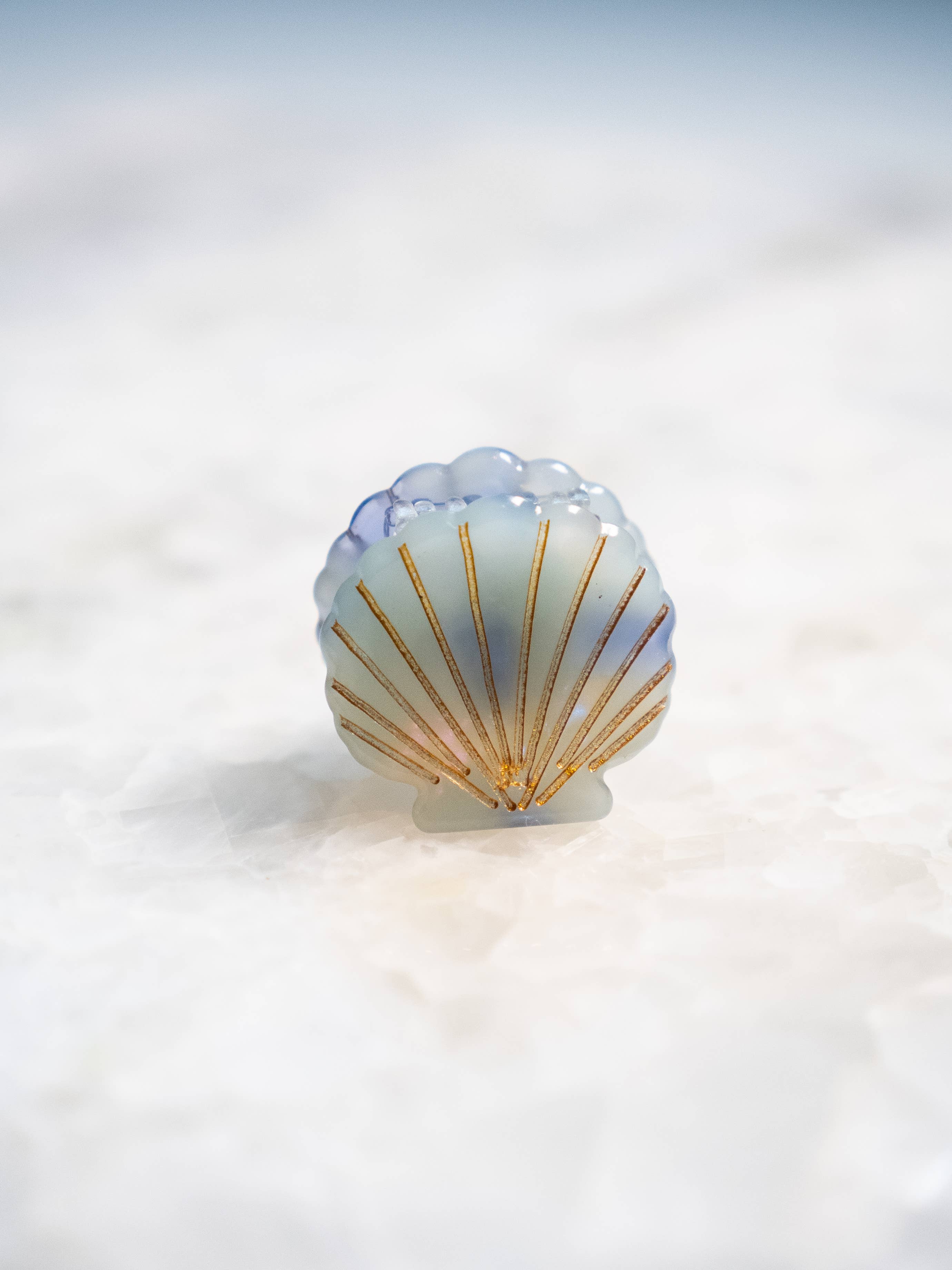 Eco Friendly Scallop Shells Hair Clip, Mini