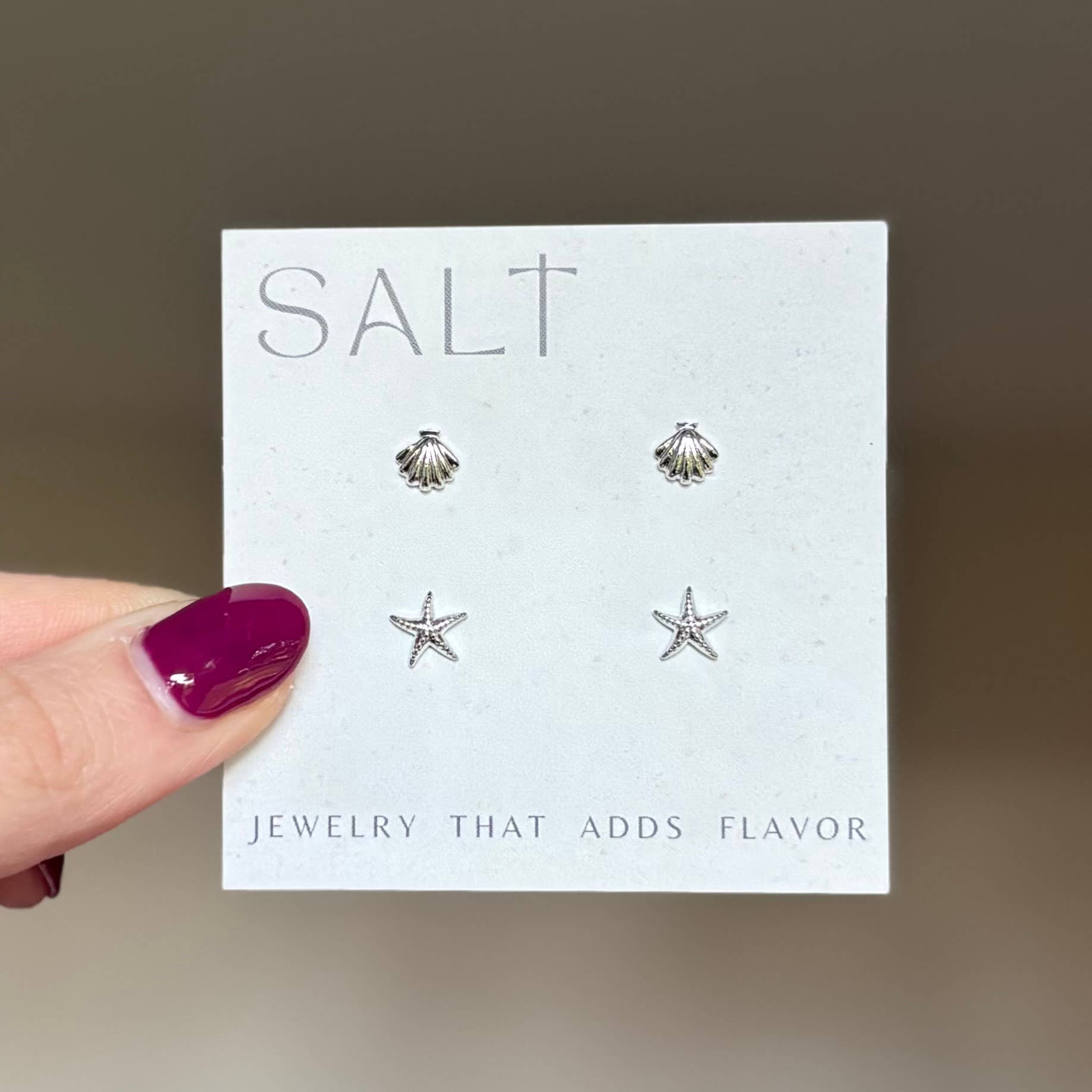 COASTAL STUD SETS | silver | seashell & starfish earrings