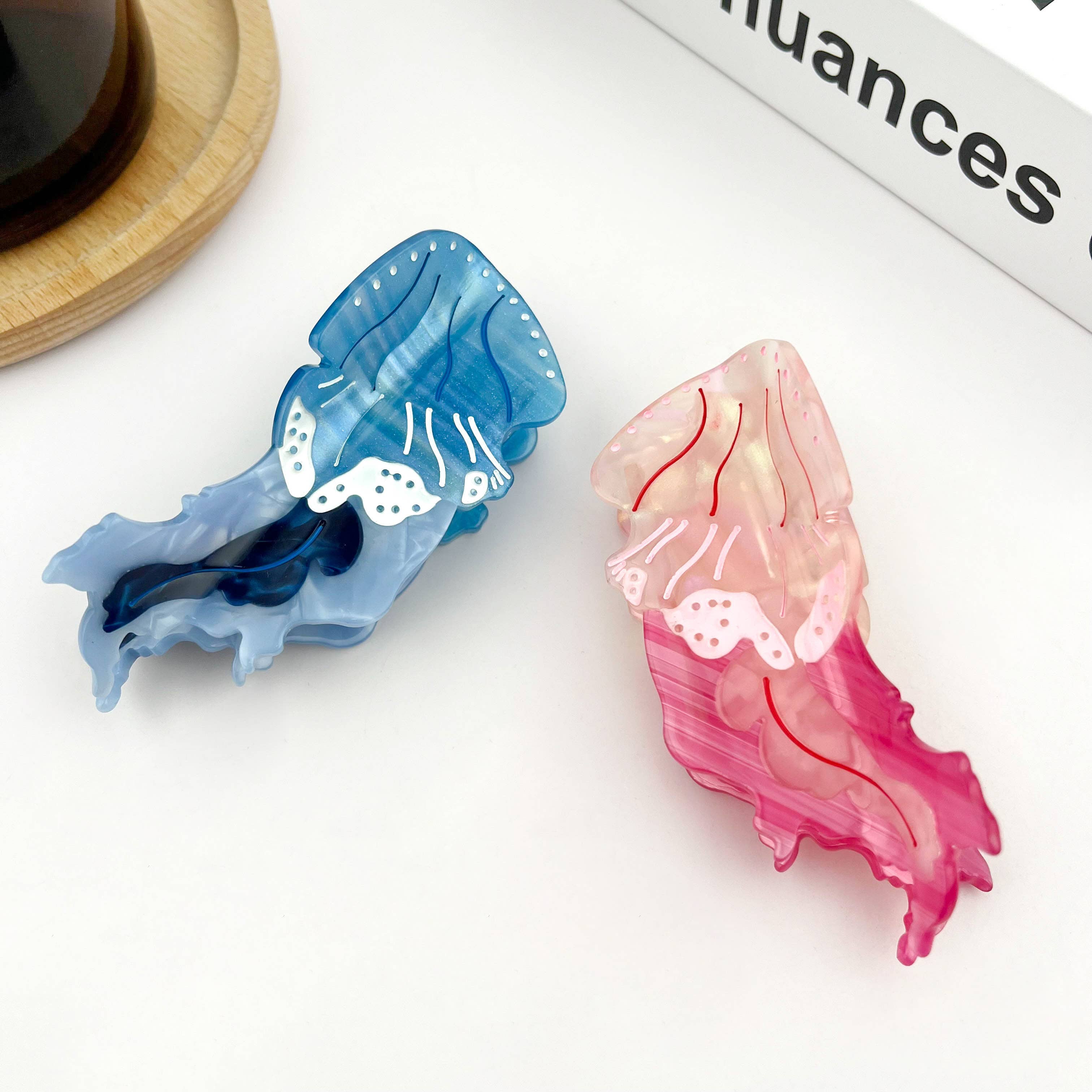 Jellyfish Claw Clip, Acetate Marine Life Series Hair Clip