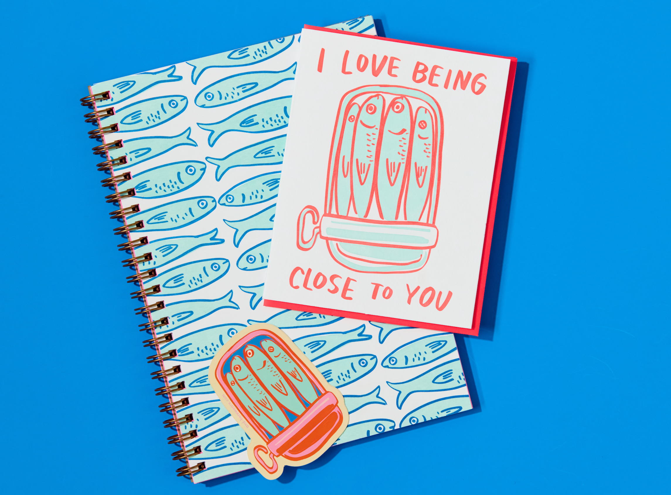 Sardine Letterpress A5 Spiral Notebook