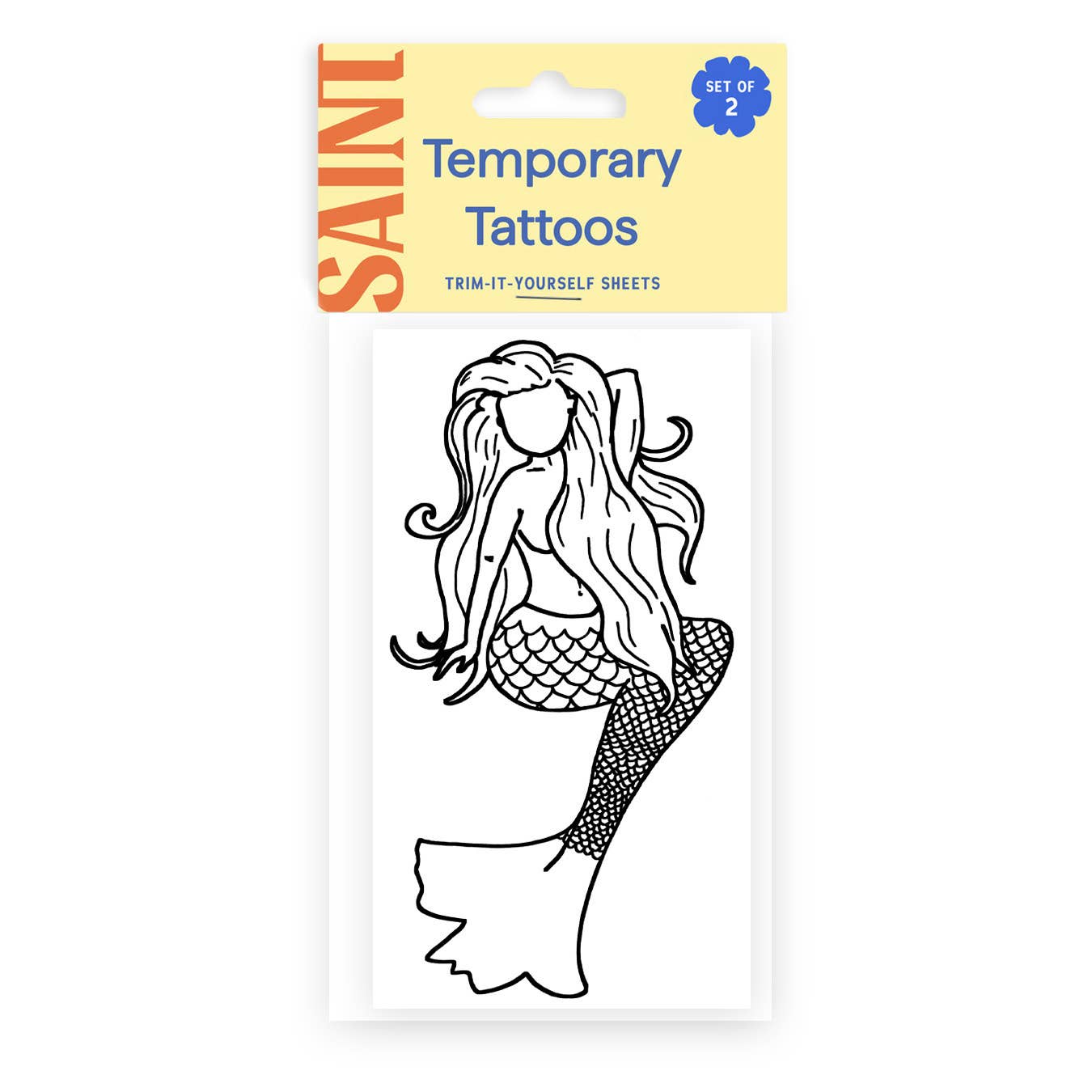 Mermaid Temporary Tattoos: Yellow