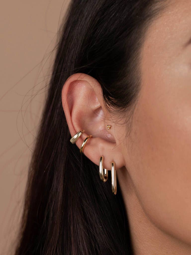 Gold Rectangular Hoop Earrings