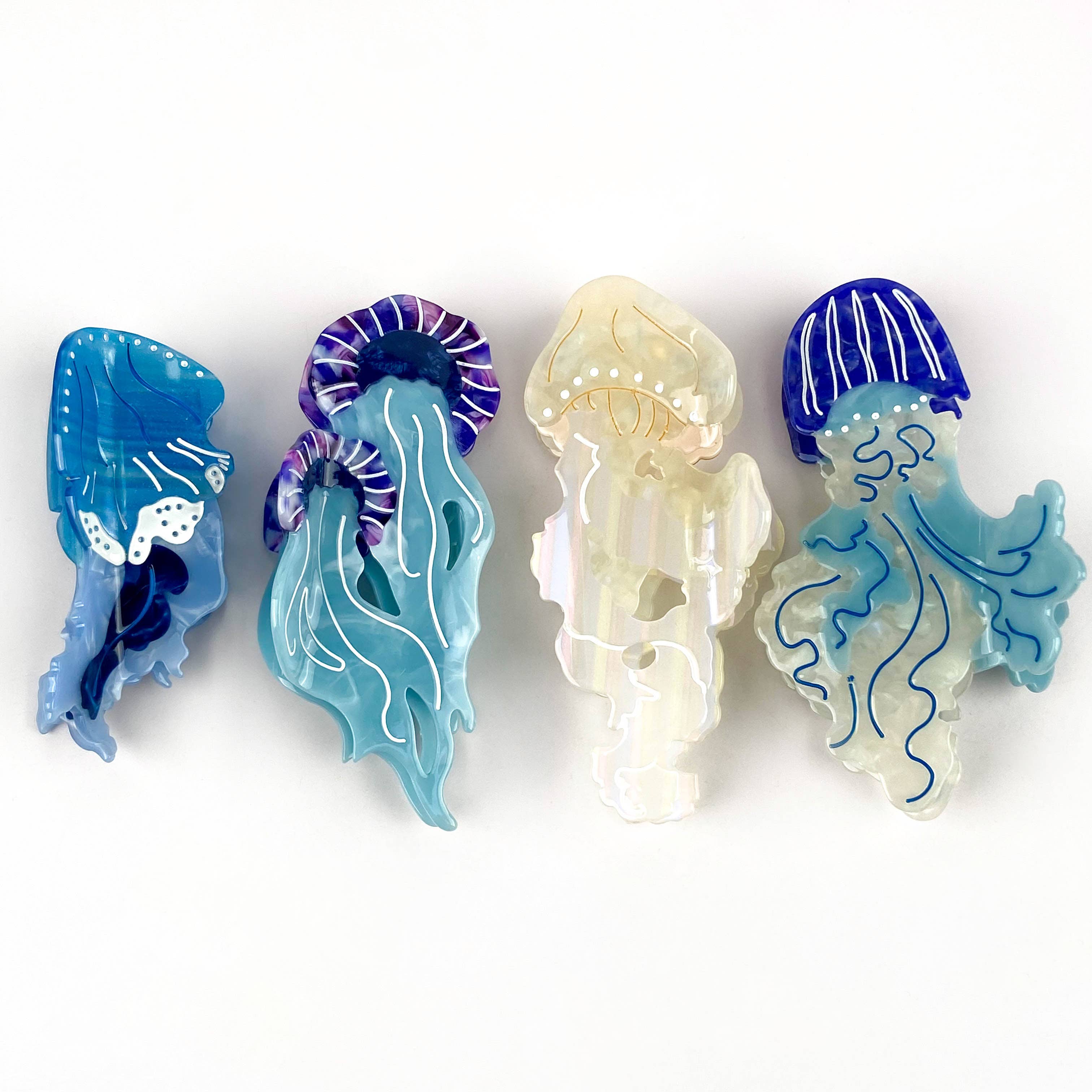 Jellyfish Claw Clip, Acetate Marine Life Series Hair Clip