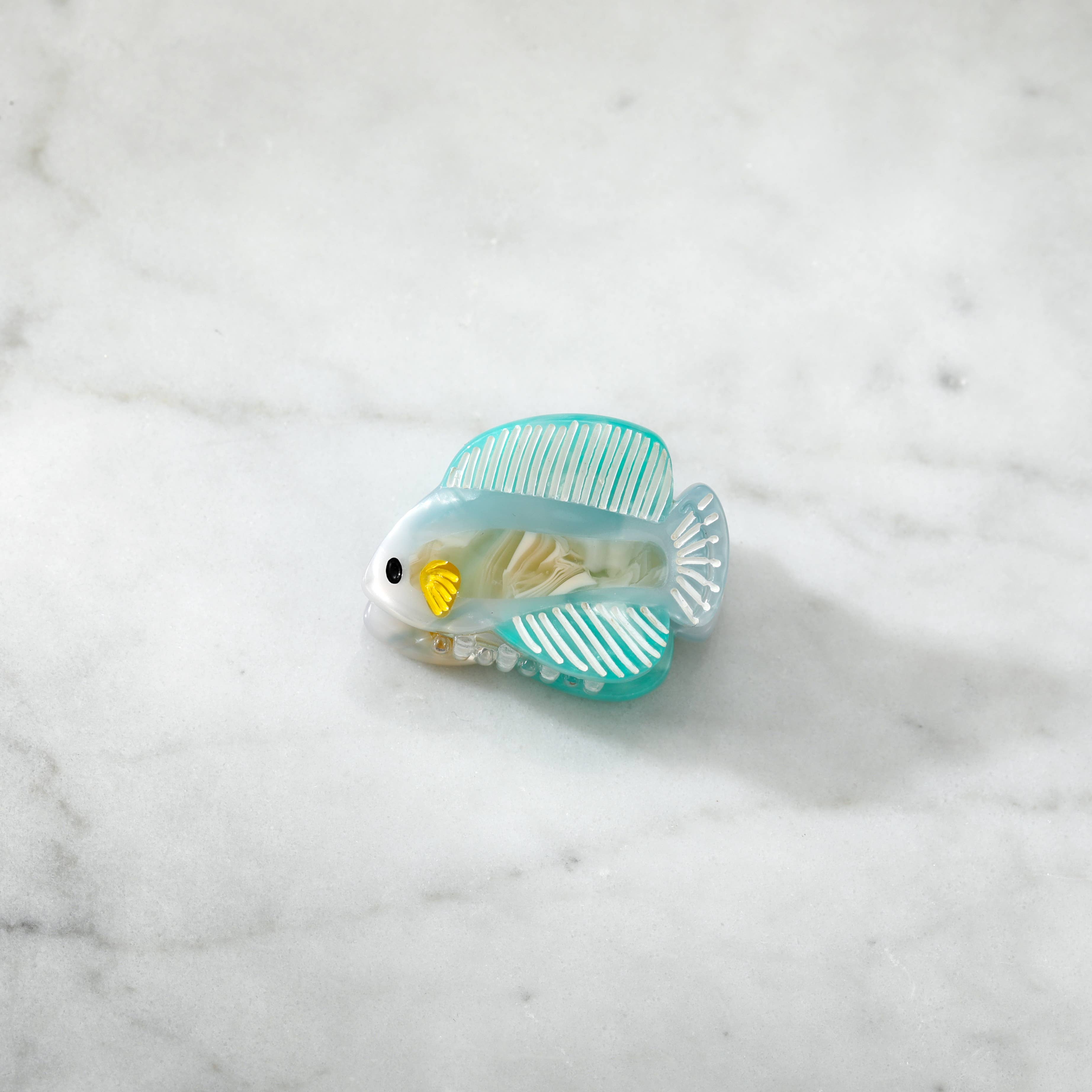 Eco-Friendly Mini Blue Coastline Fish Hair Clip