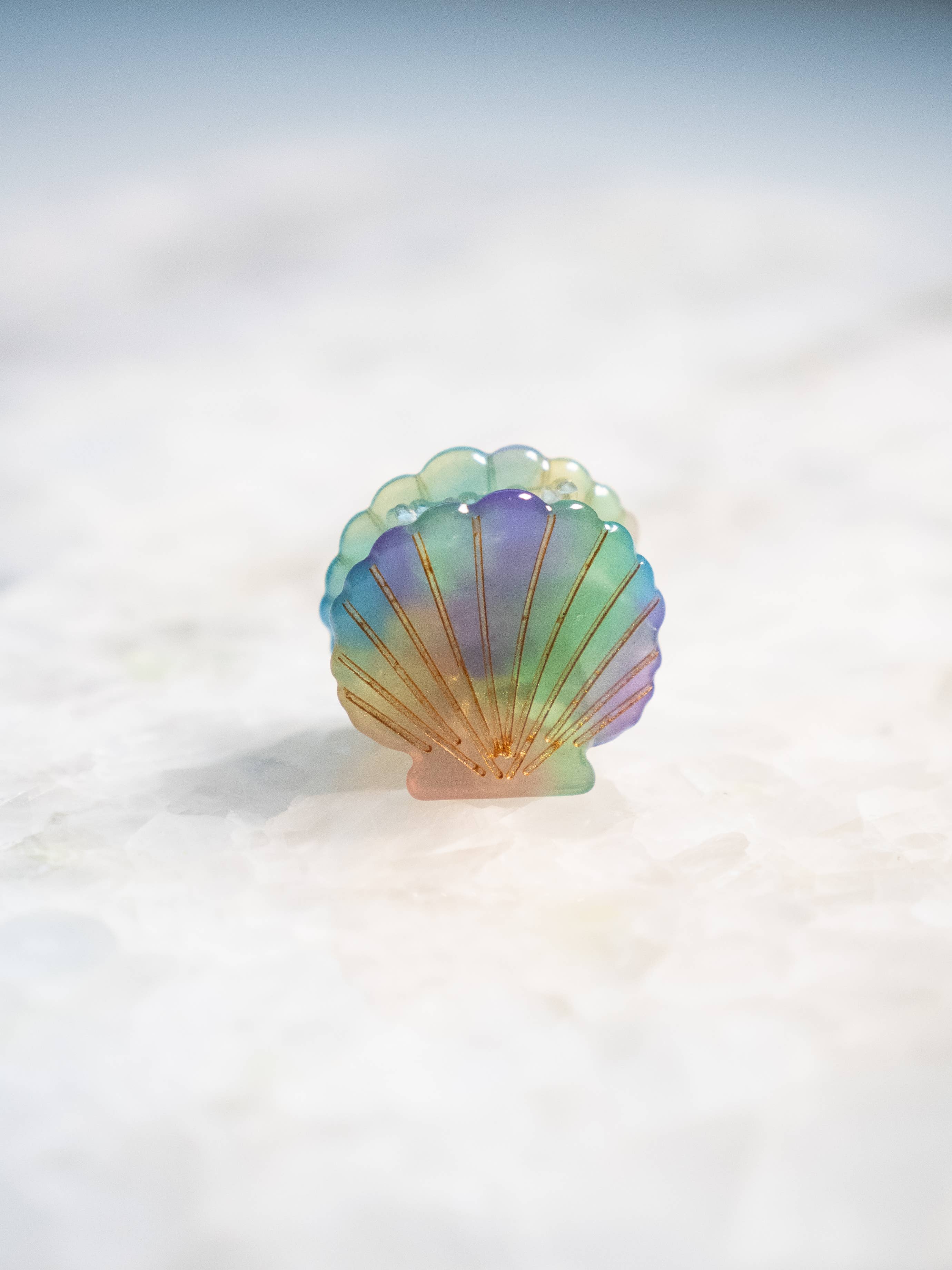 Eco Friendly Scallop Shells Hair Clip, Mini