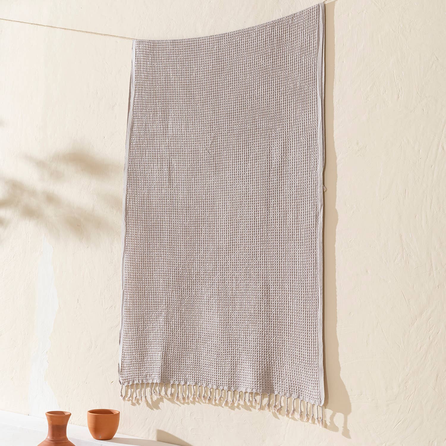 Stonewashed Waffle Beach Towel Turkish Hamam Fouta Vintage 