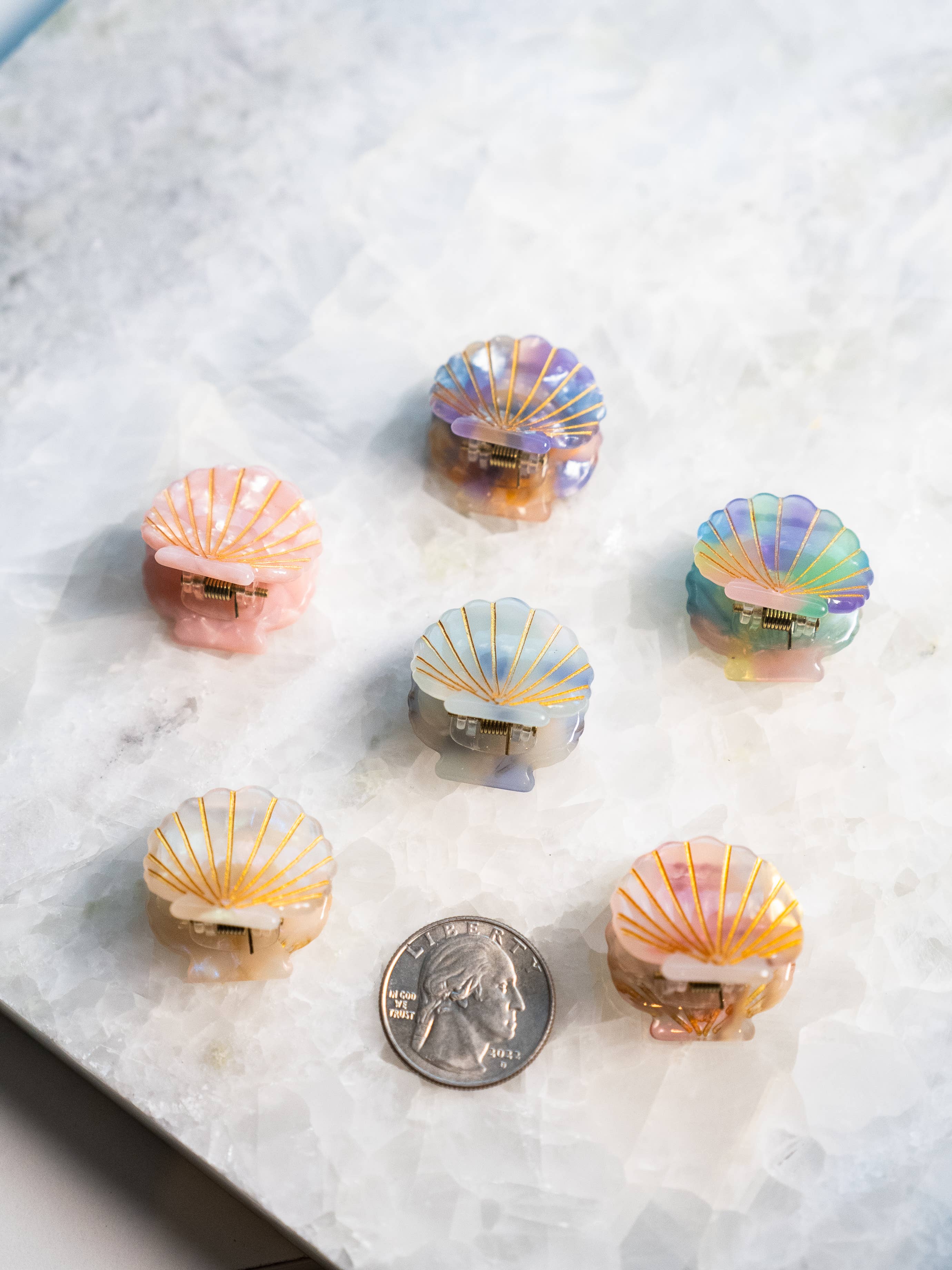 Eco Friendly Scallop Shells Hair Clip, Mini