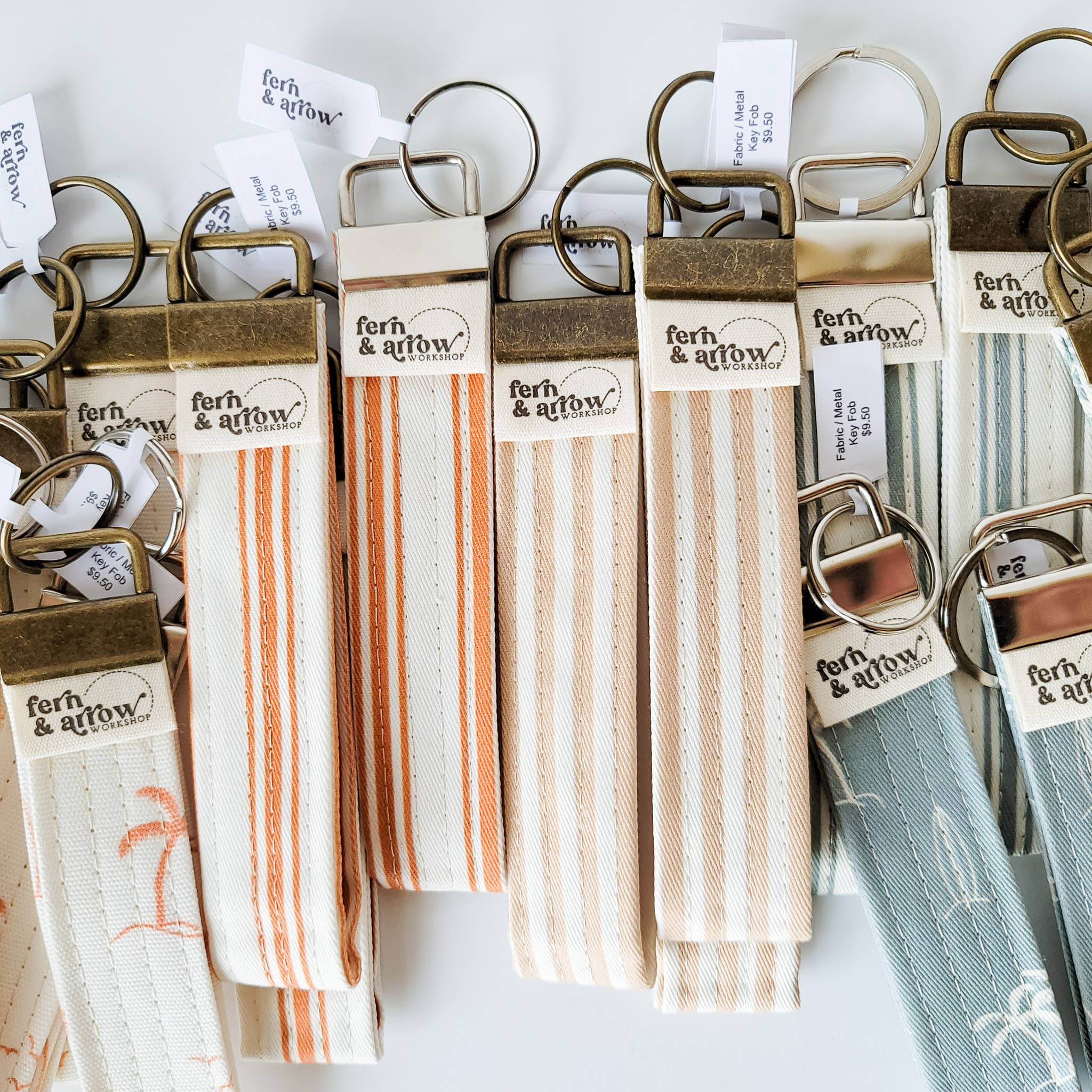 Umbrella Stripe Key Fob