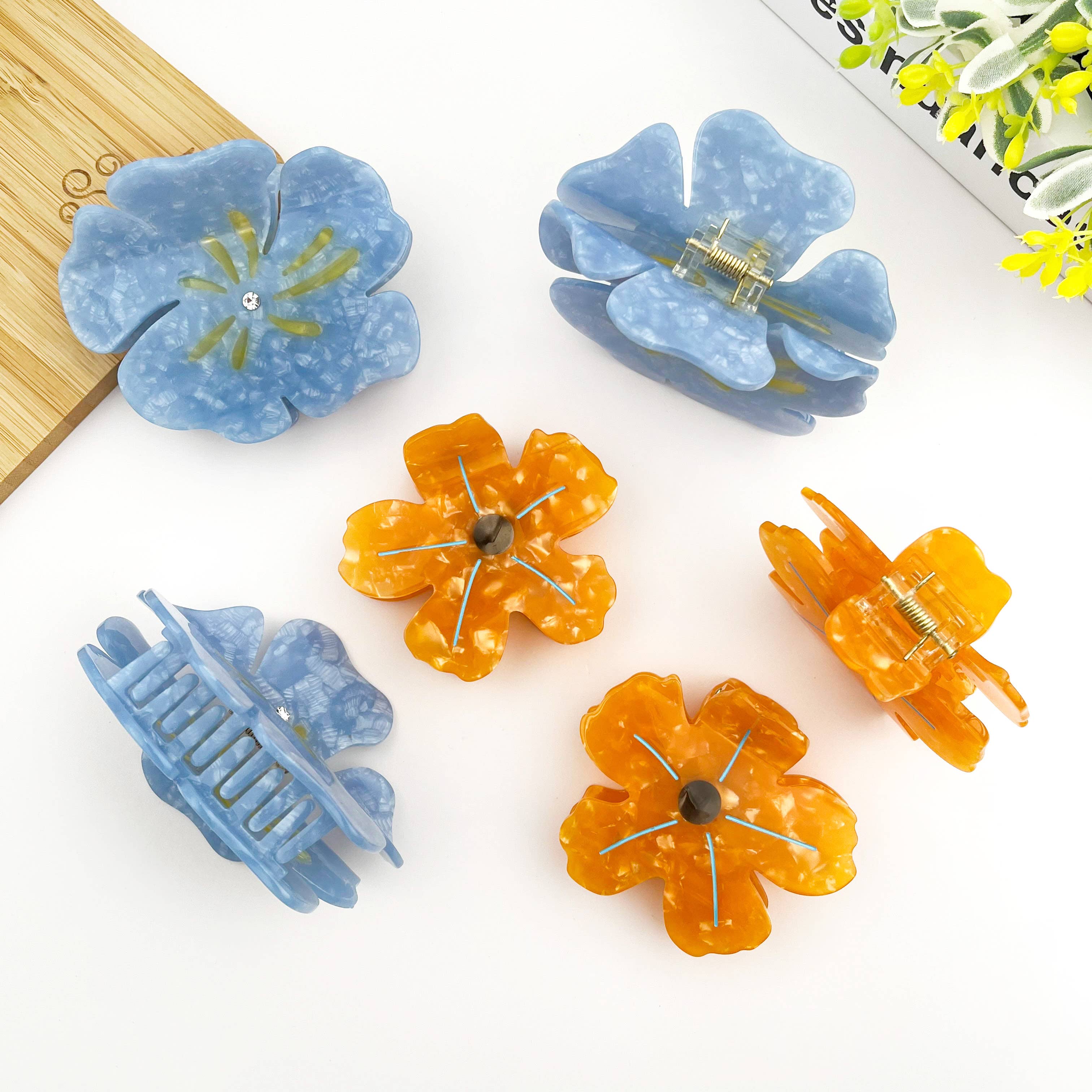 Summer Flower Claw Clip, Beach Hair Clip