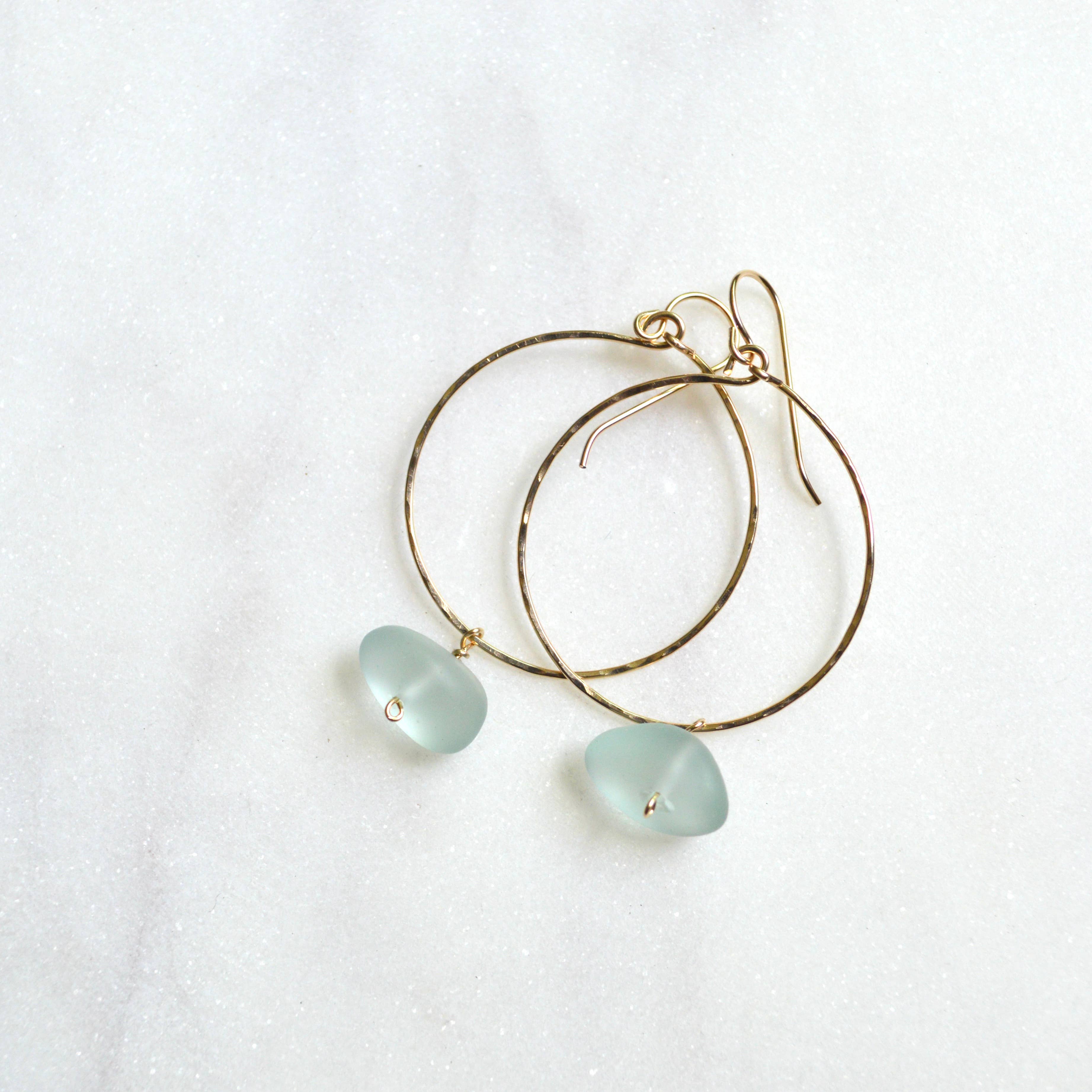 Sea Foam Glass Hoops