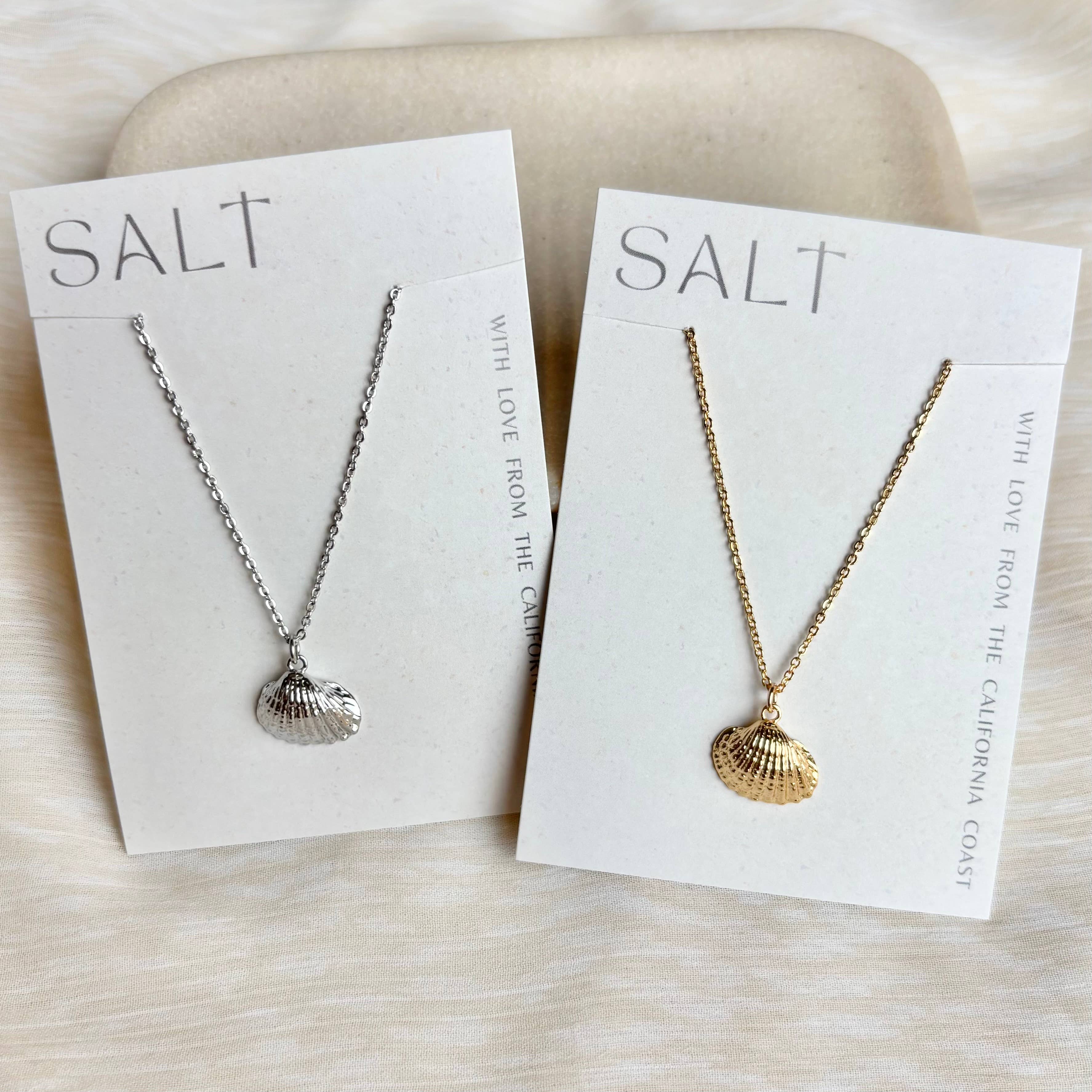 SCALLOP SEASHELL NECKLACE | gold or silver | coastal jewelry