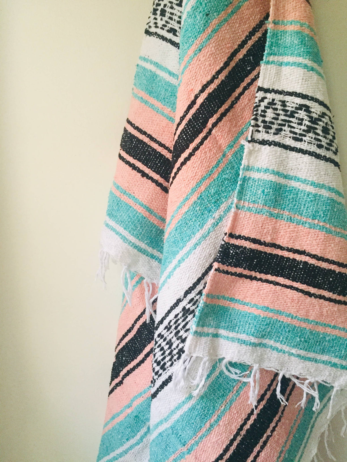 Kokomo Pastel Mexican Throw Blanket | Yoga | Pink | Mint 