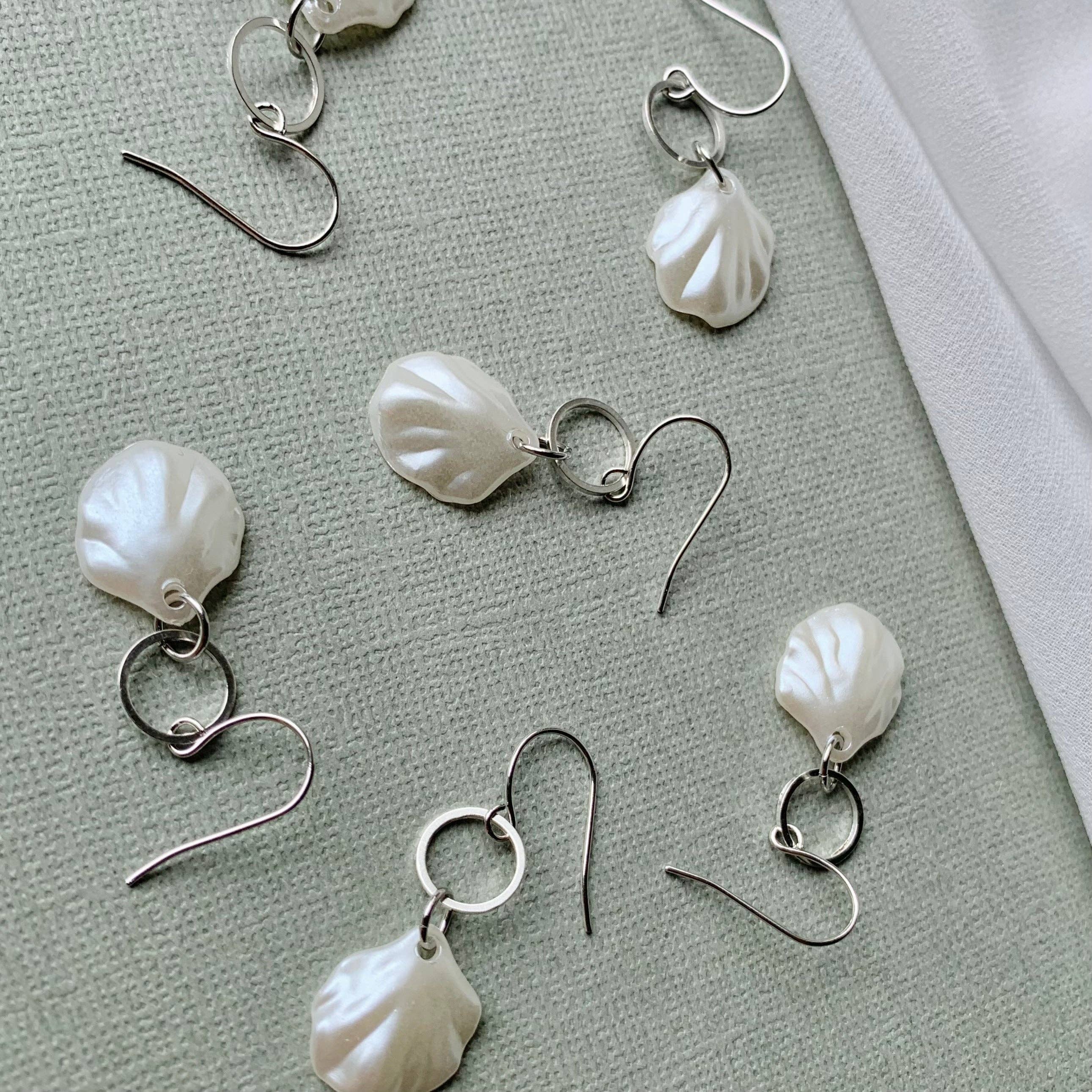 SHELL HOOPS│silver | coastal jewelry│seashell earrings