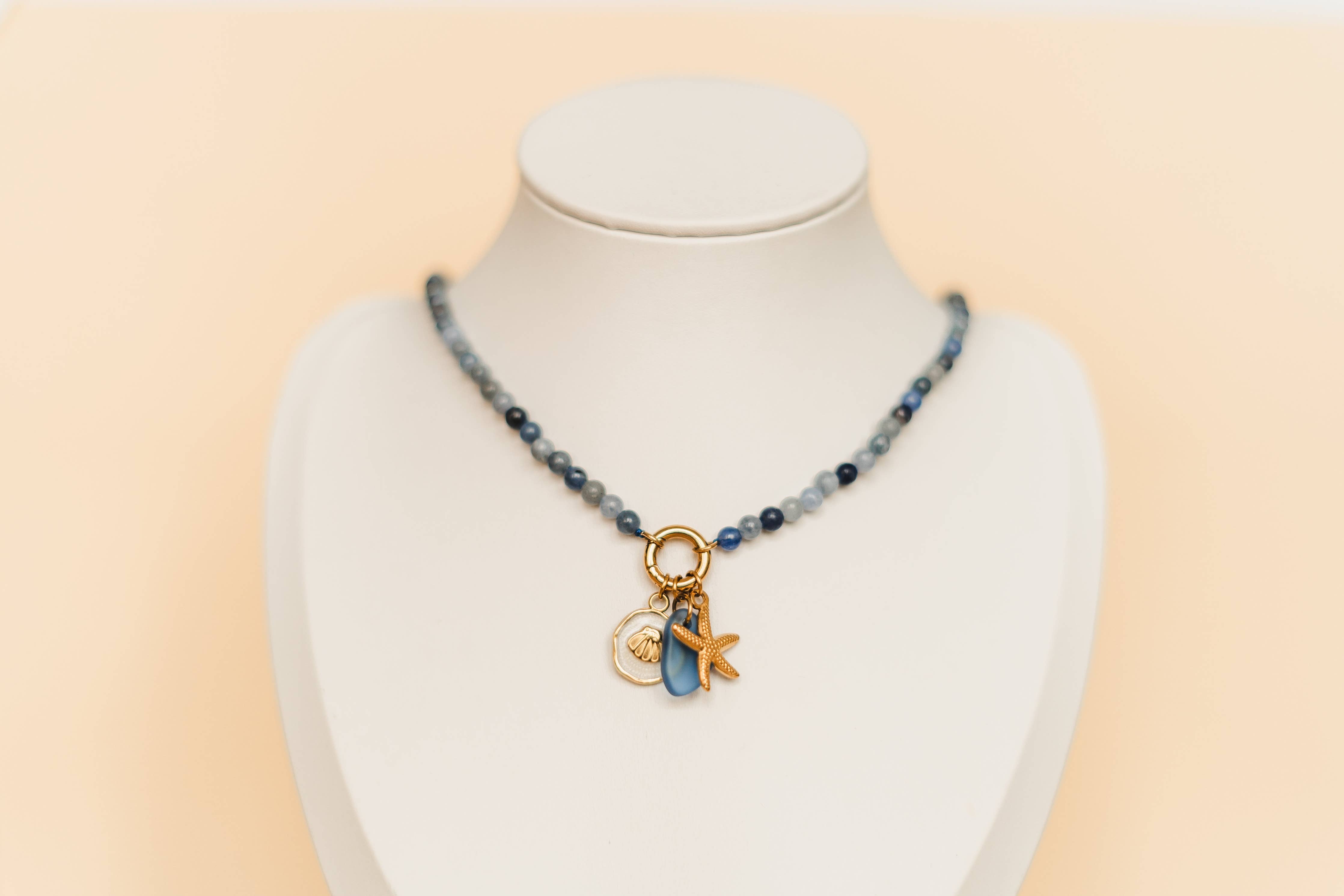 Charley | Waterproof Beaded Carabiner Charm Necklace