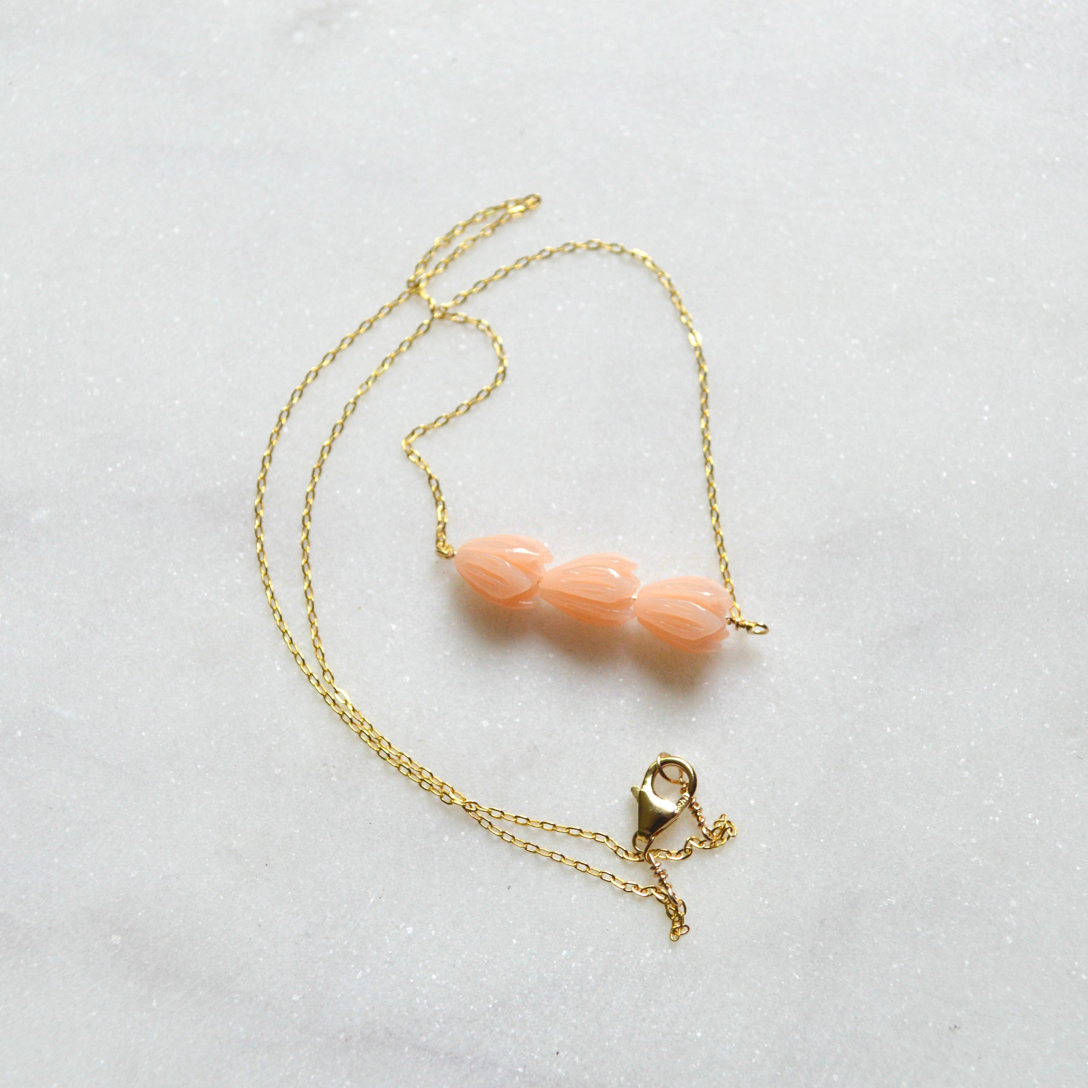 Peach Pikake Necklace