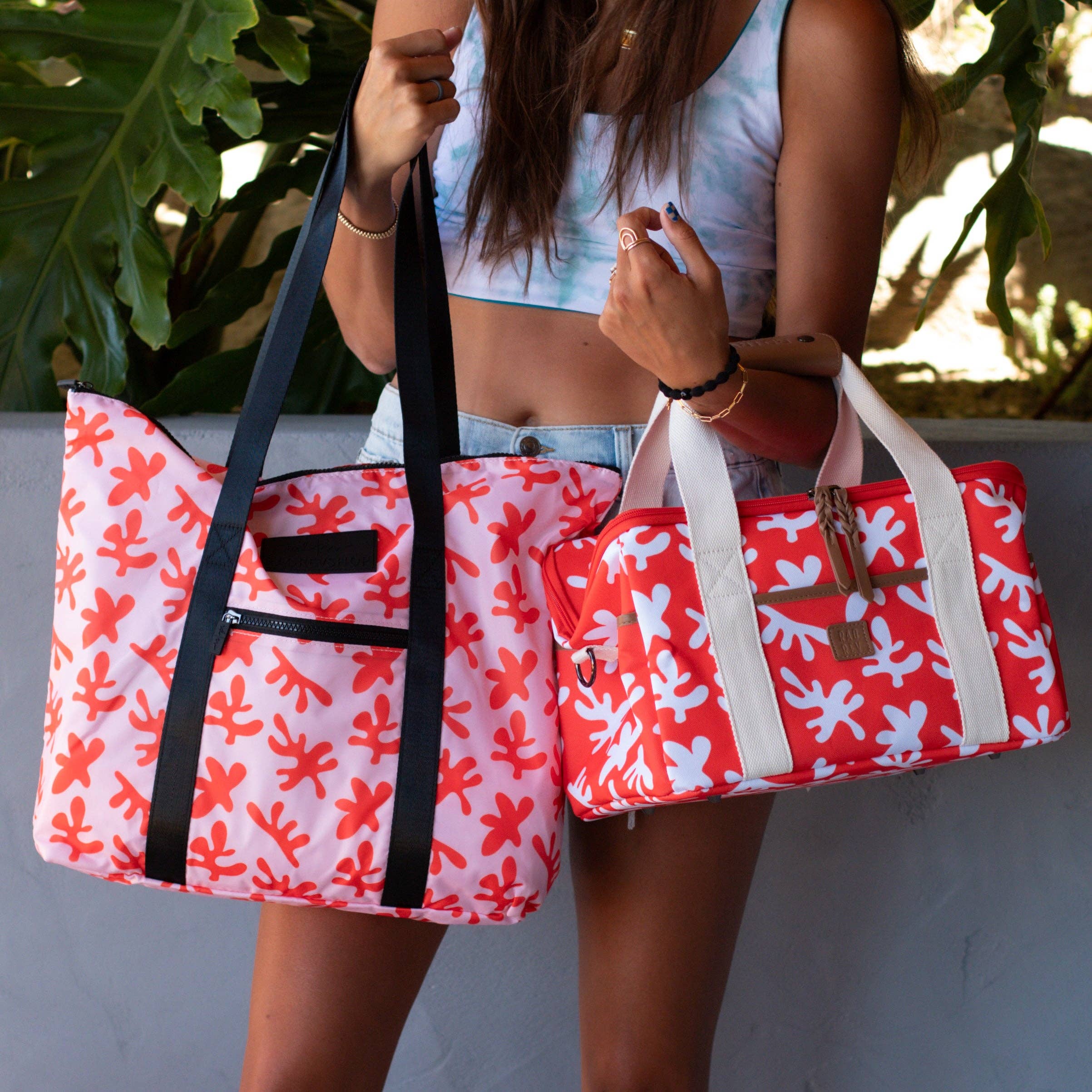 Packable Tote in Coral