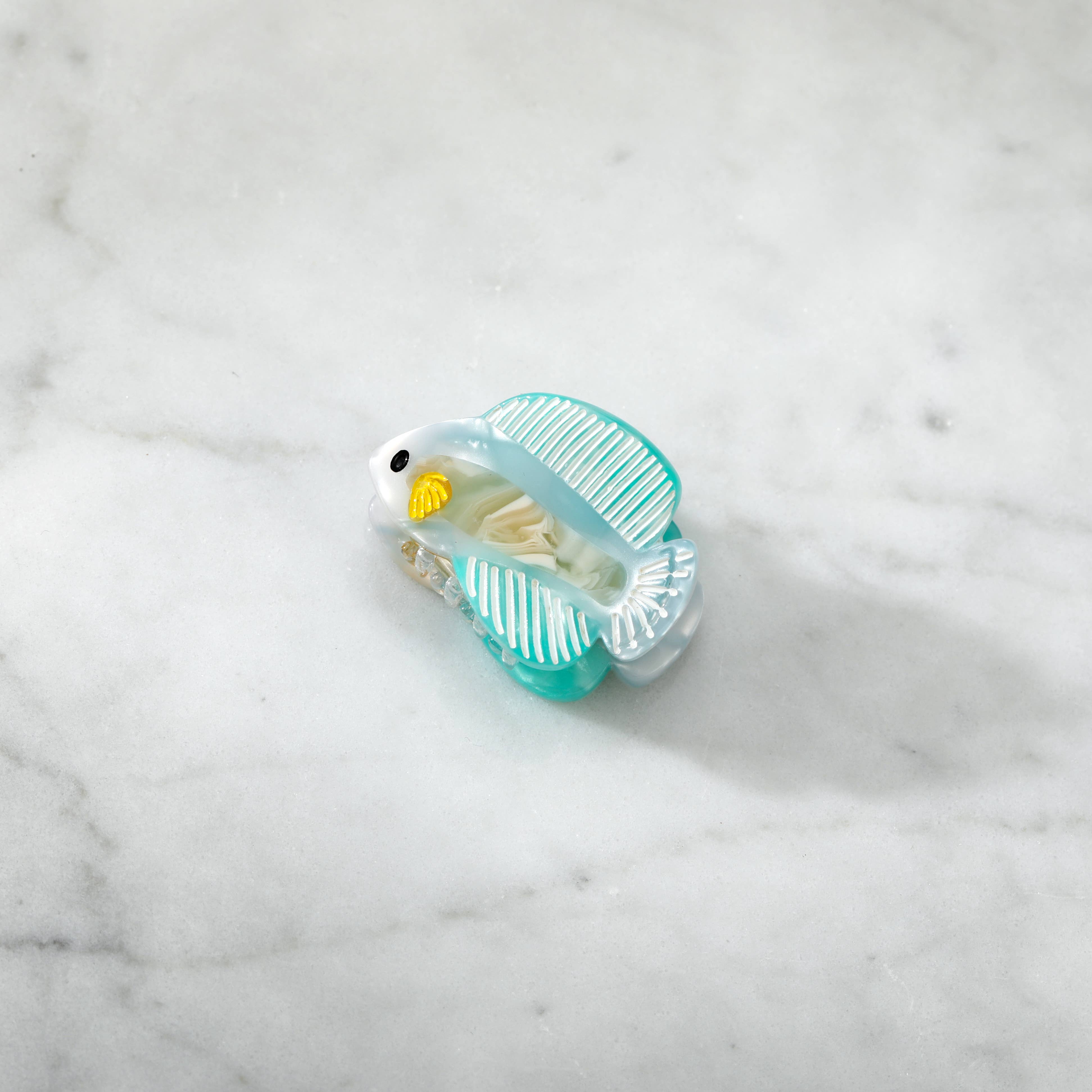 Eco-Friendly Mini Blue Coastline Fish Hair Clip