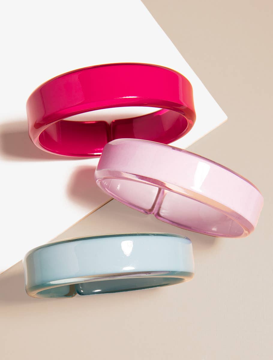 Party Resin Acrylic Stacking Bangle Bracelet