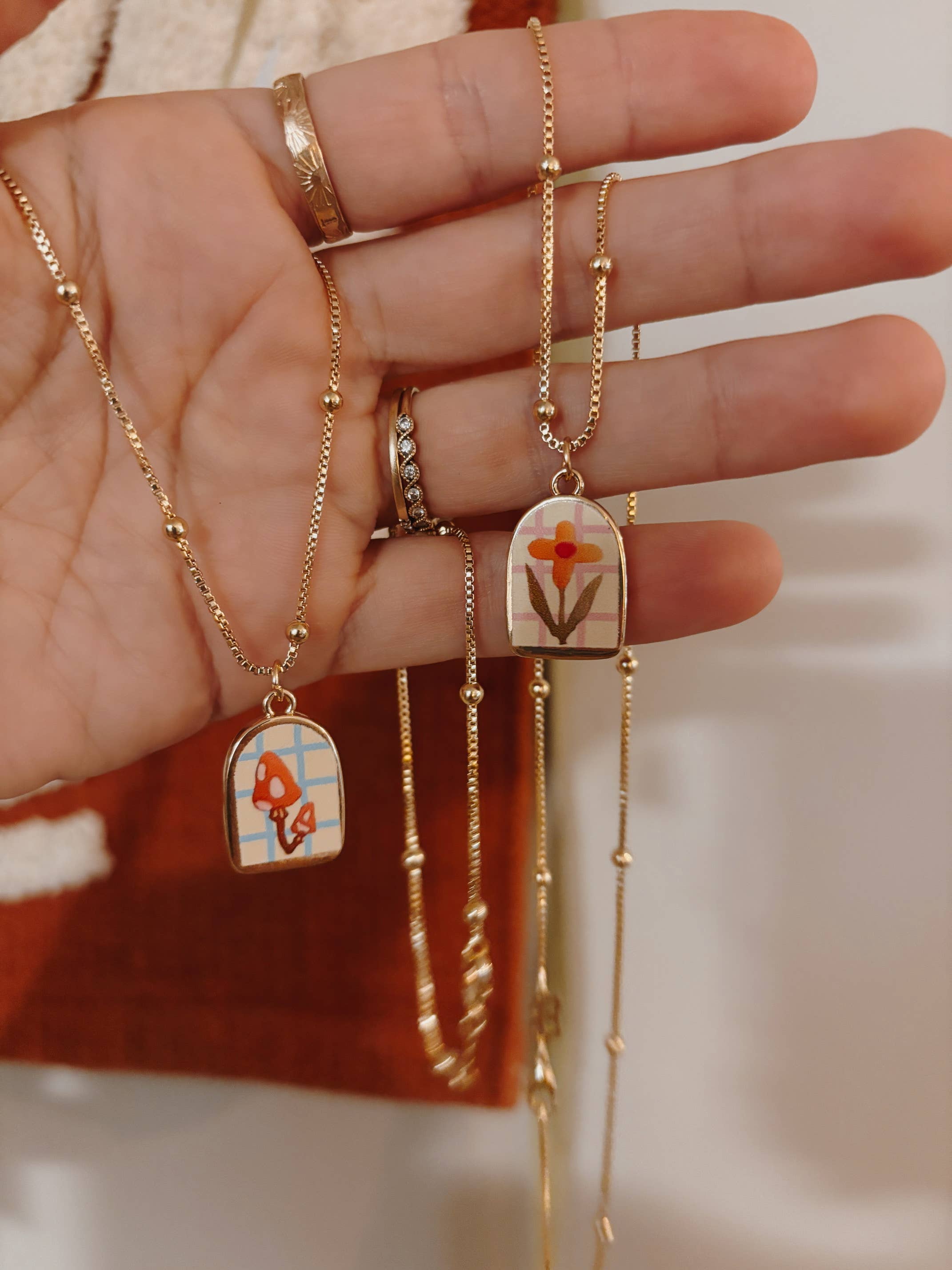 Tiny Art Pendant Necklace