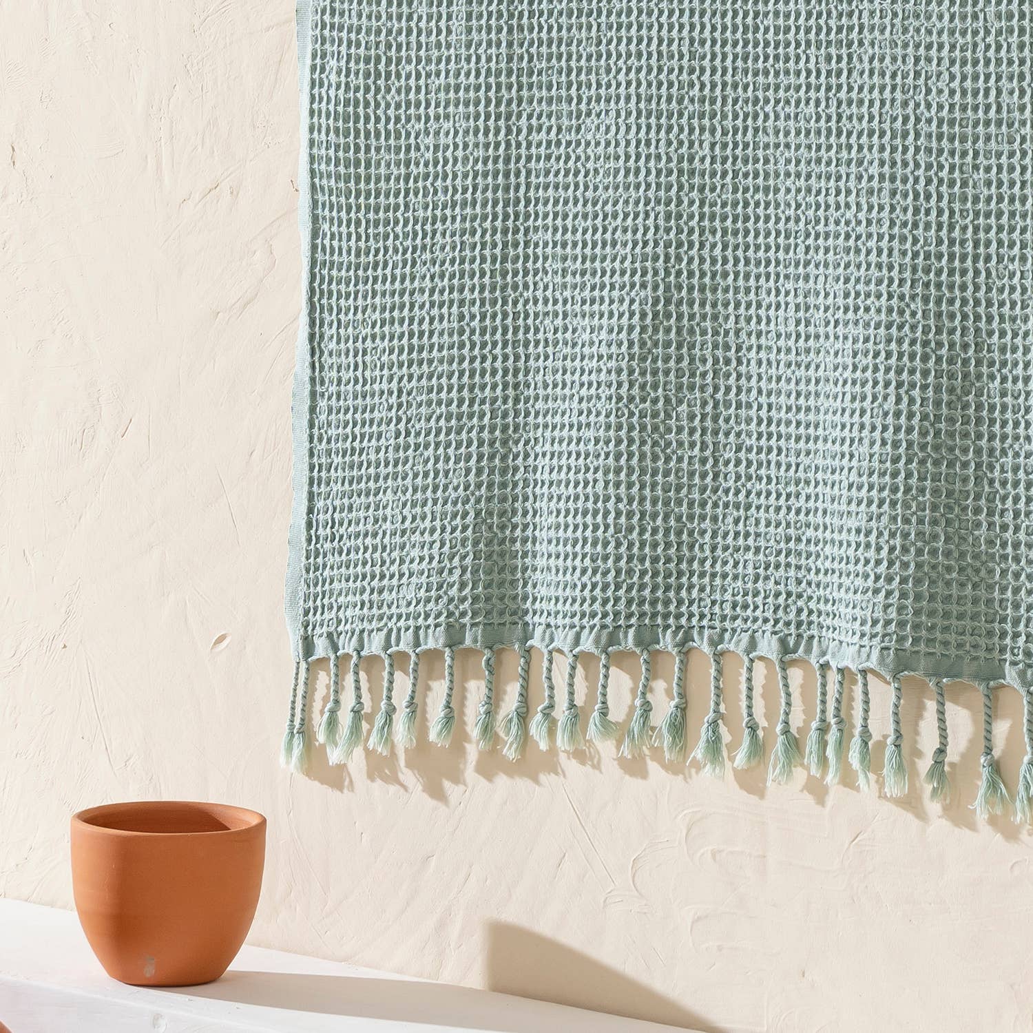 Stonewashed Waffle Beach Towel Turkish Hamam Fouta Vintage