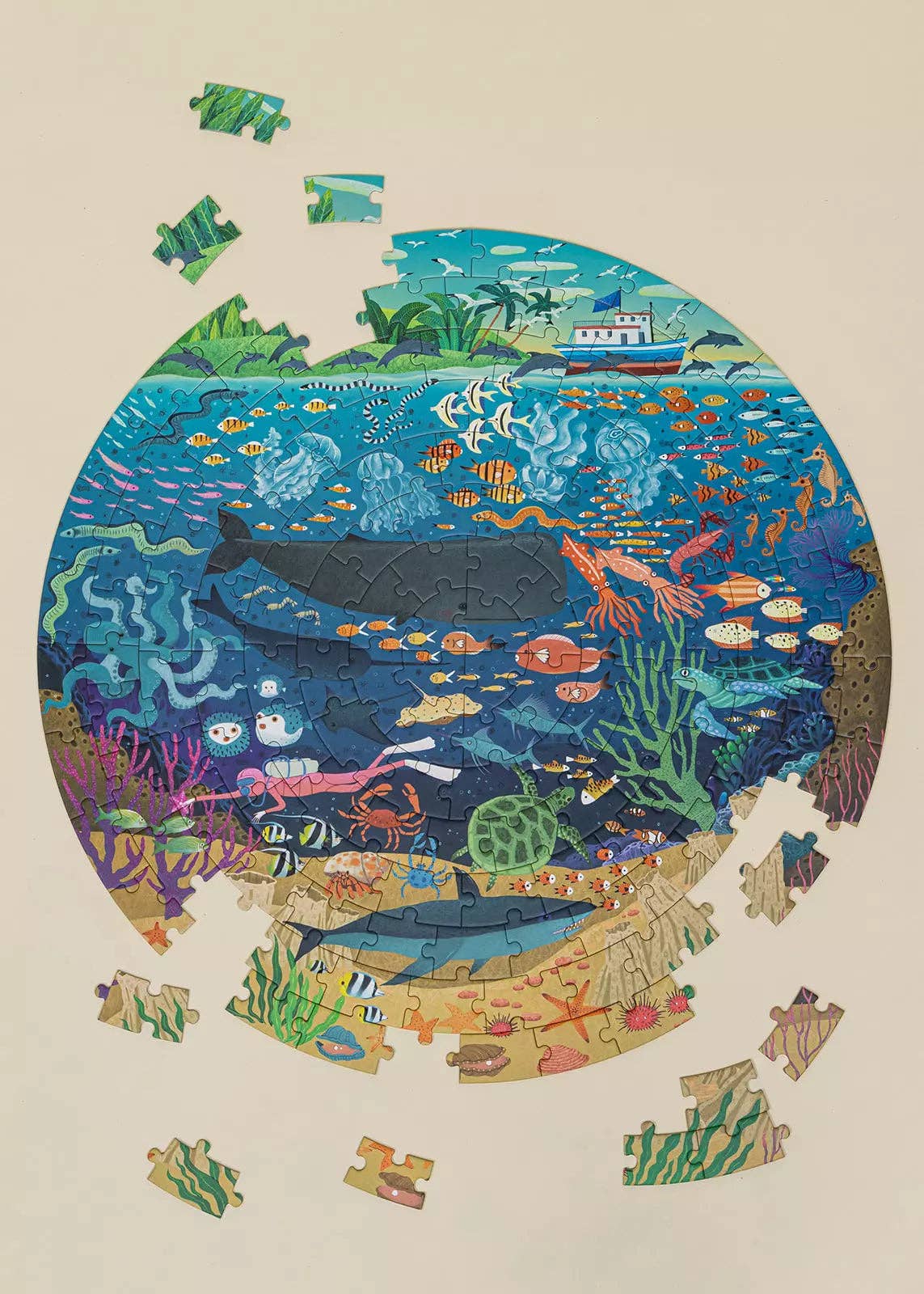 Ocean Exploration Round Puzzle - 150pcs