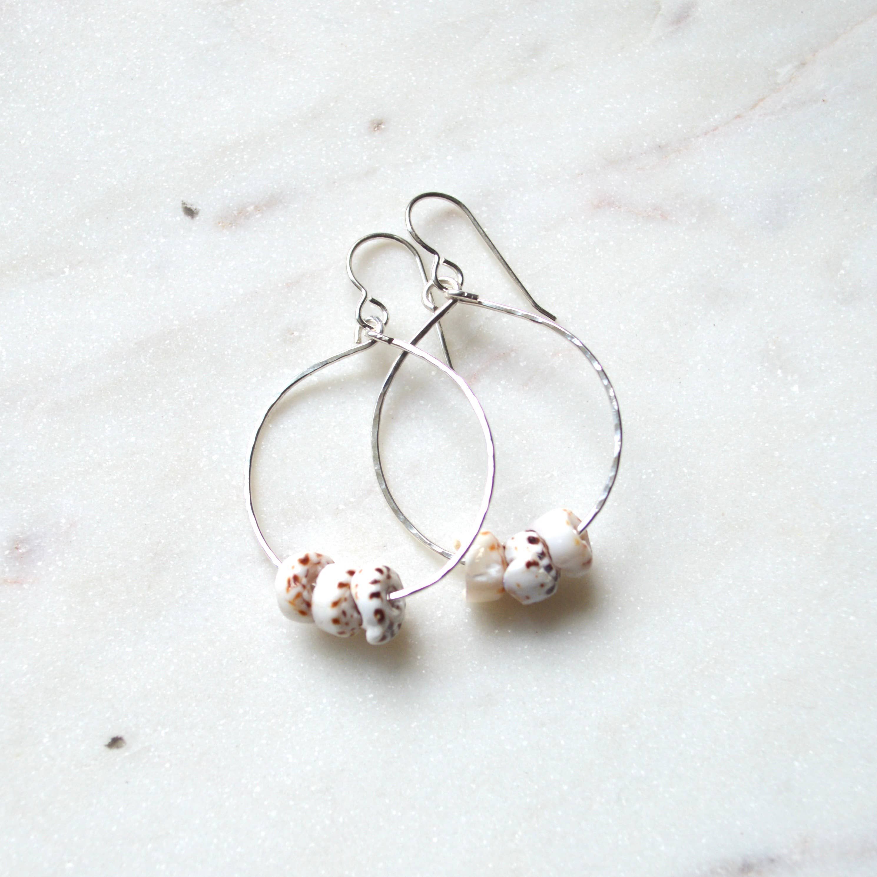 Triple Puka Shell Hoops