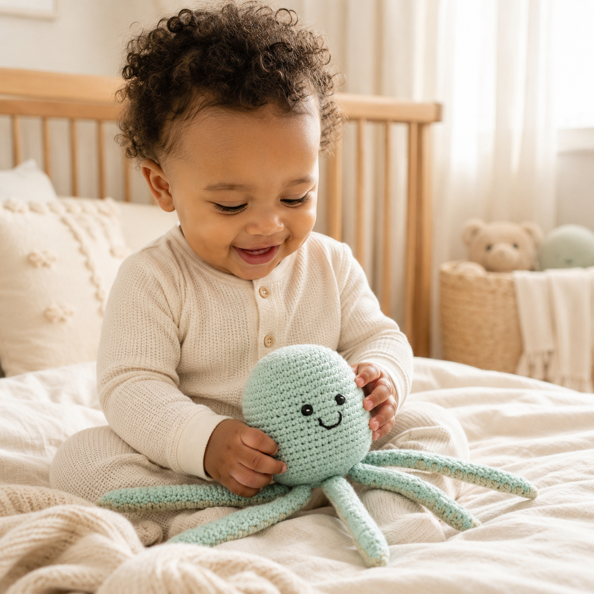 Lullaby Stitch | Octopus Rattle - Light Turquoise