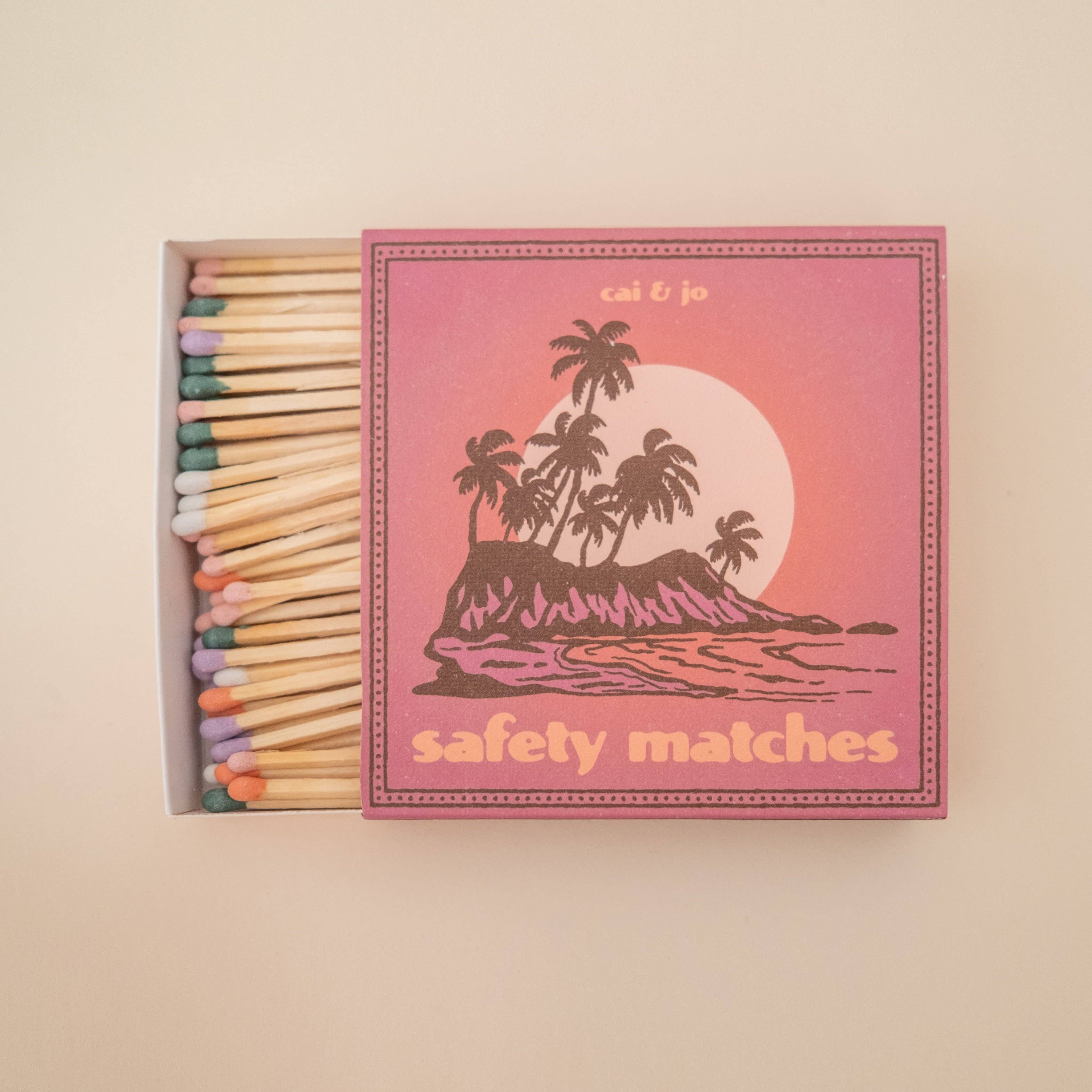 Tropical Vintage Sunset Matchbox