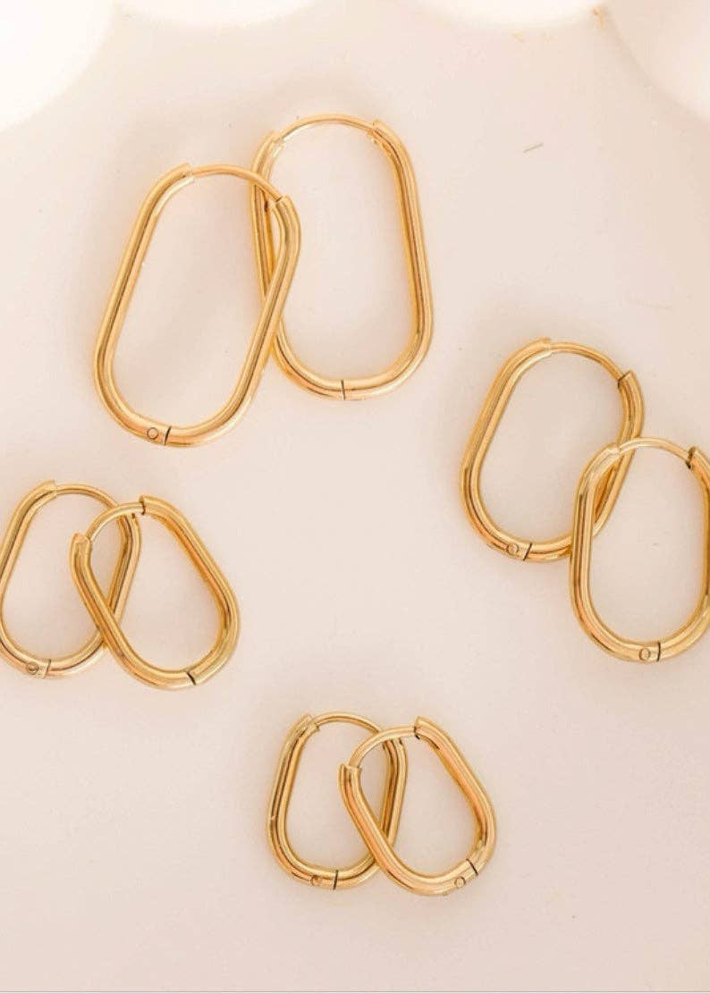 Rectangle Gold Huggies