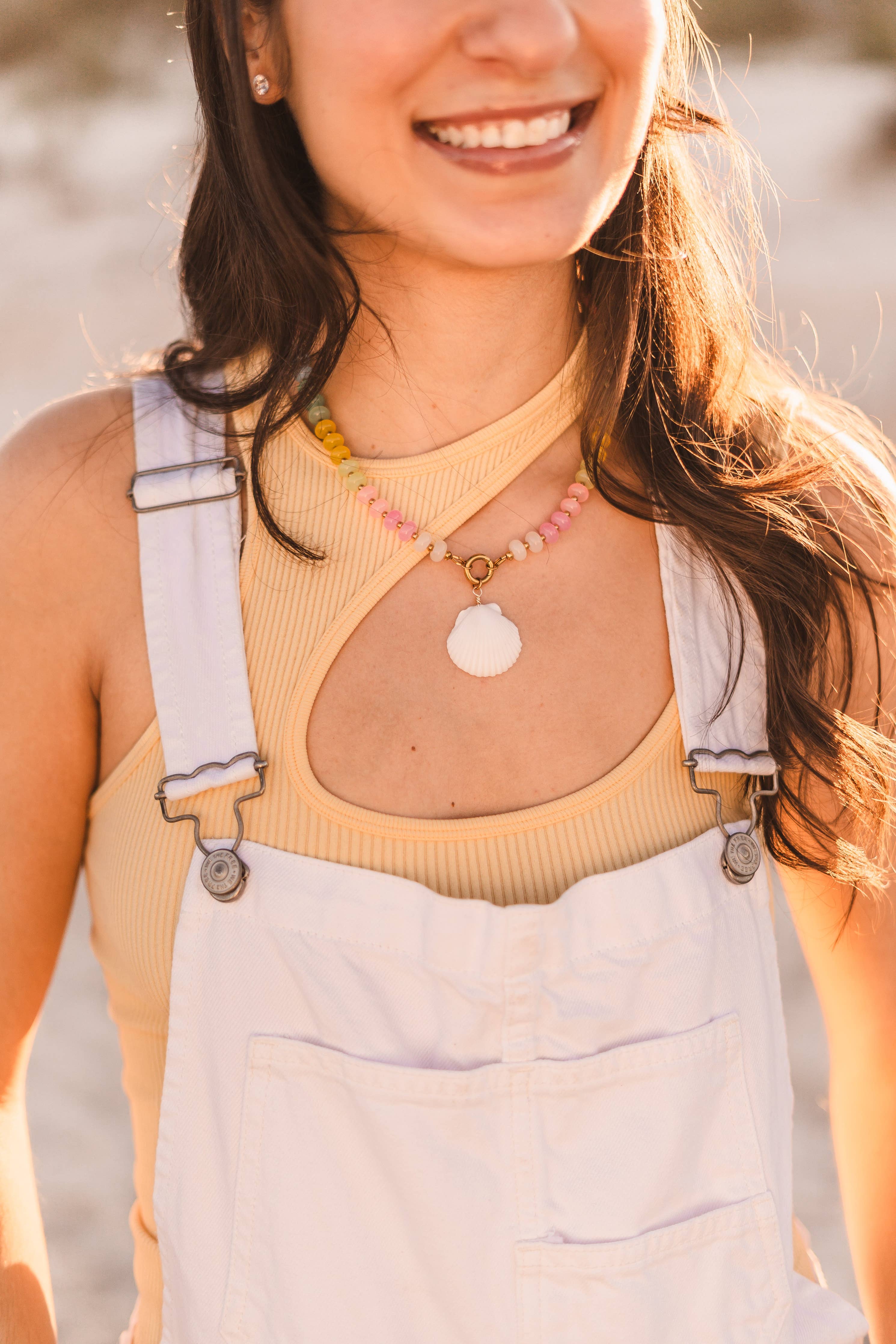 Livi | Colorful Beaded Seashell Necklace - Create Your Sunshine