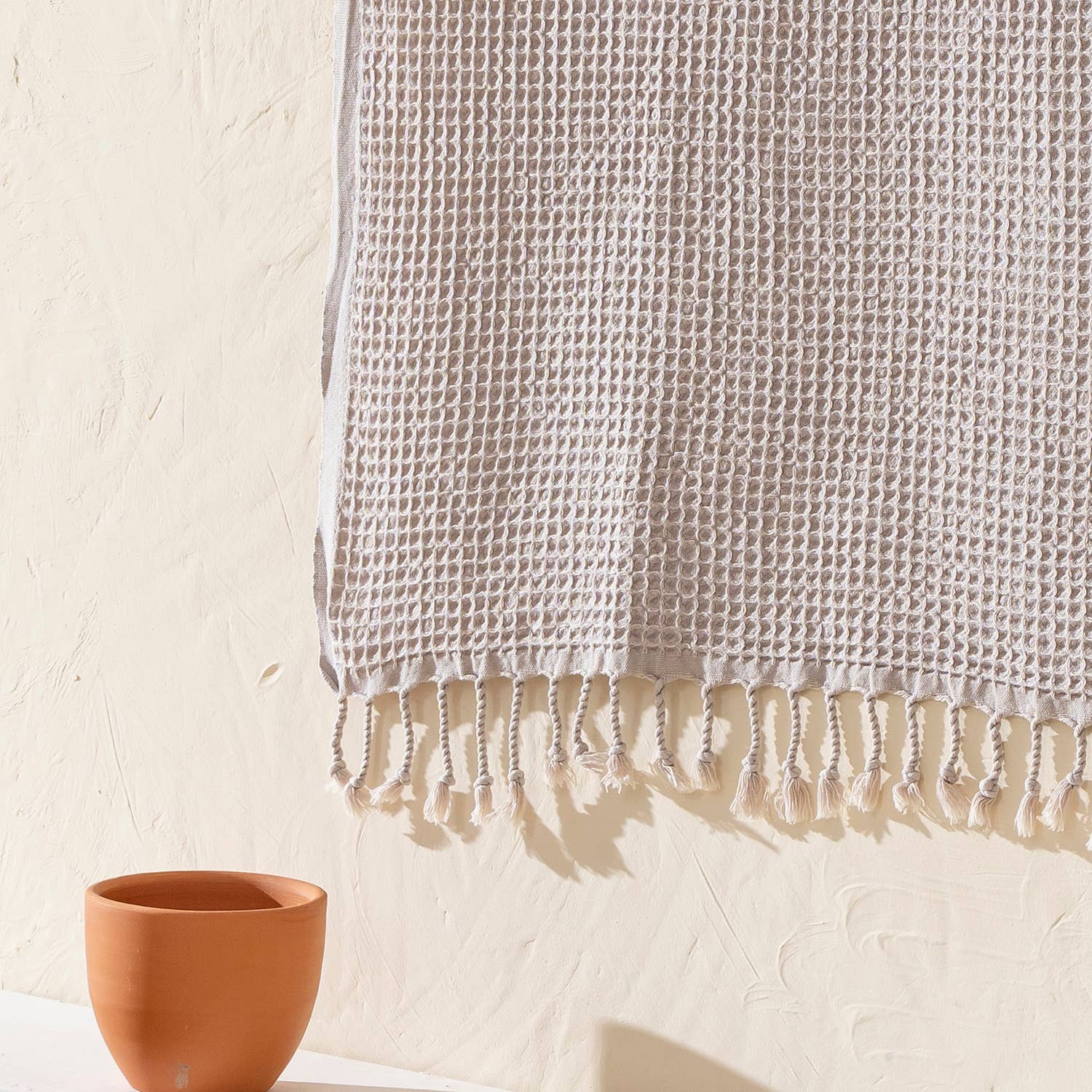 Stonewashed Waffle Beach Towel Turkish Hamam Fouta Vintage 