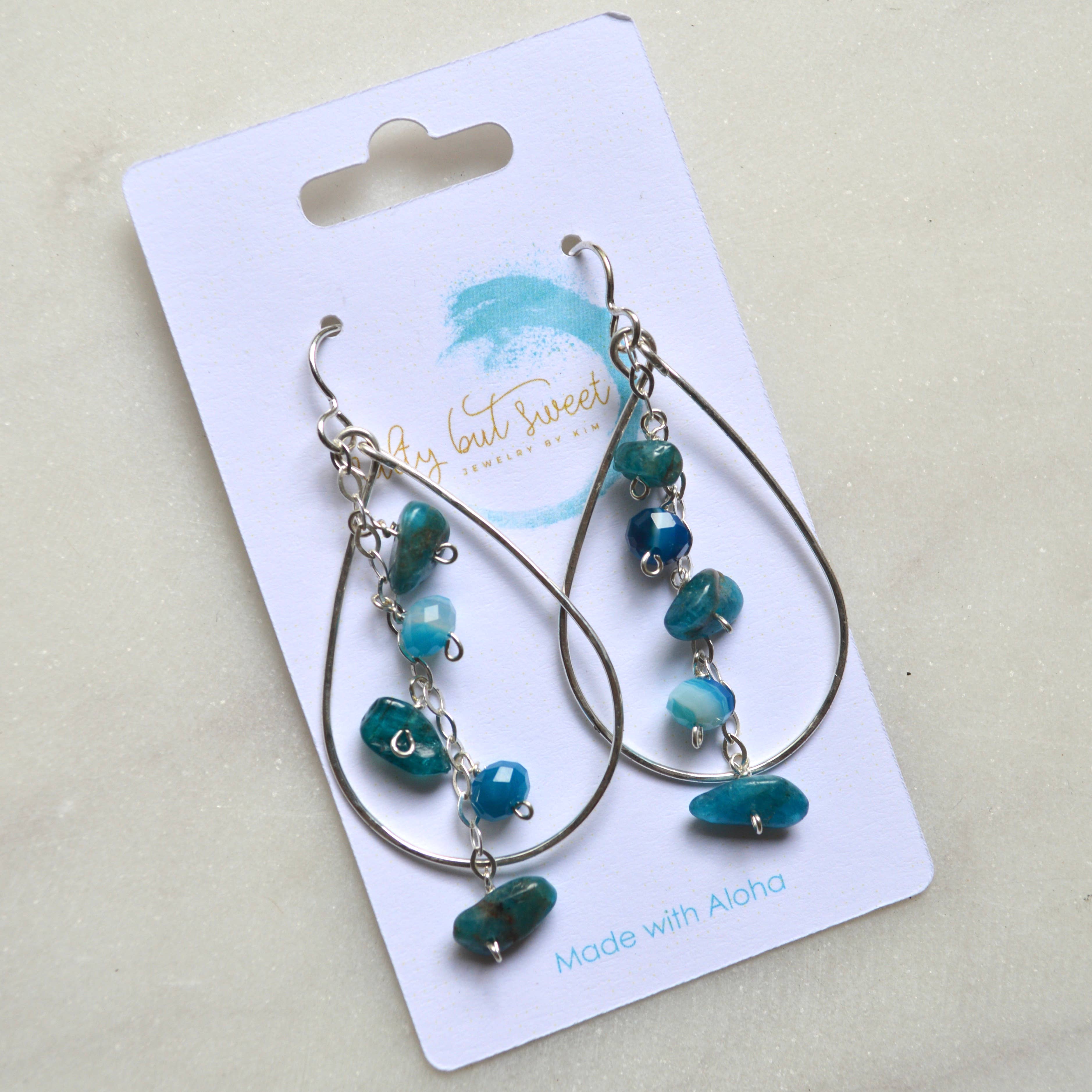 Apatite & Agate Teardrop Earrings